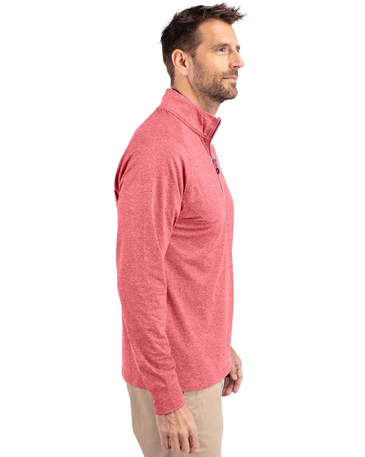 Cutter & Buck Adapt Recycled Soft Knit Stretch Mens Big & Tall Heathered Quarter Zip Pullover Big & Tall 133