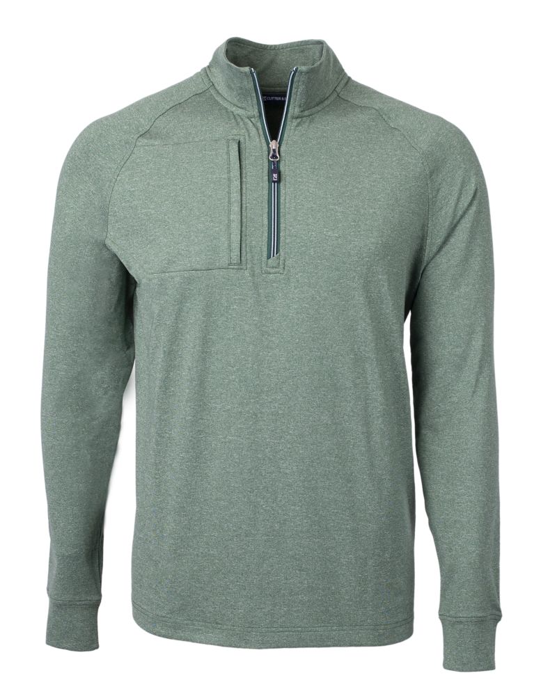 Cutter & Buck Adapt Recycled Soft Knit Stretch Mens Big & Tall Heathered Quarter Zip Pullover Big & Tall 134