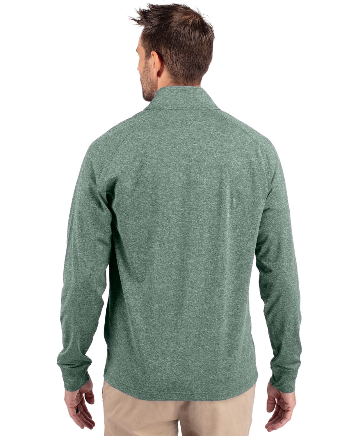 Cutter & Buck Adapt Recycled Soft Knit Stretch Mens Big & Tall Heathered Quarter Zip Pullover Big & Tall 75