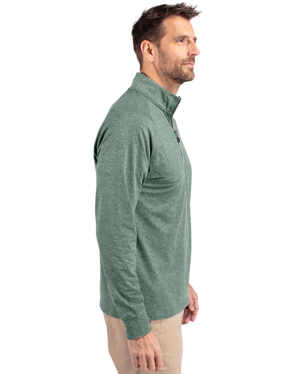 Cutter & Buck Adapt Recycled Soft Knit Stretch Mens Big & Tall Heathered Quarter Zip Pullover Big & Tall 106