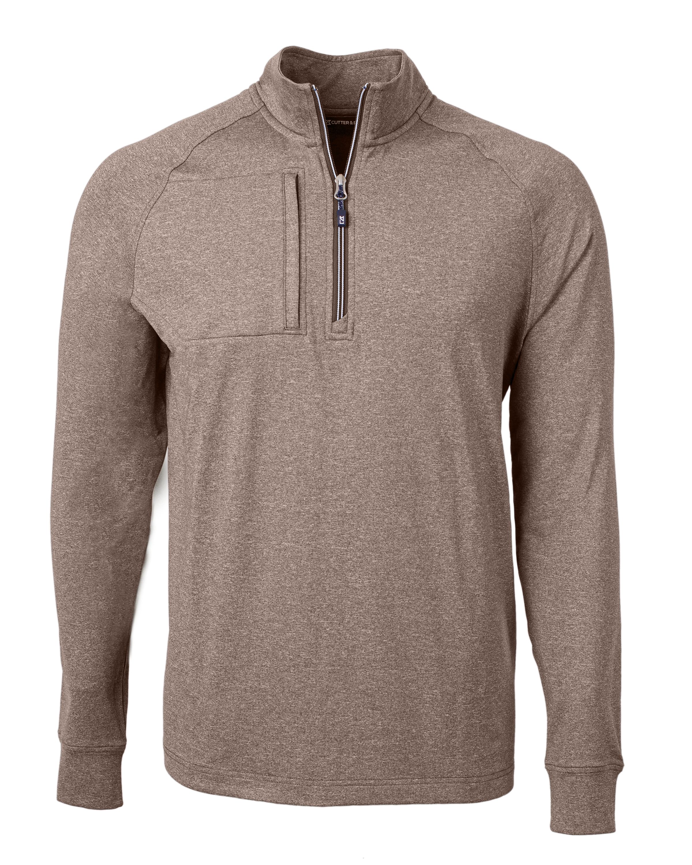 Cutter & Buck Adapt Recycled Soft Knit Stretch Mens Heathered Quarter Zip Pullover 171