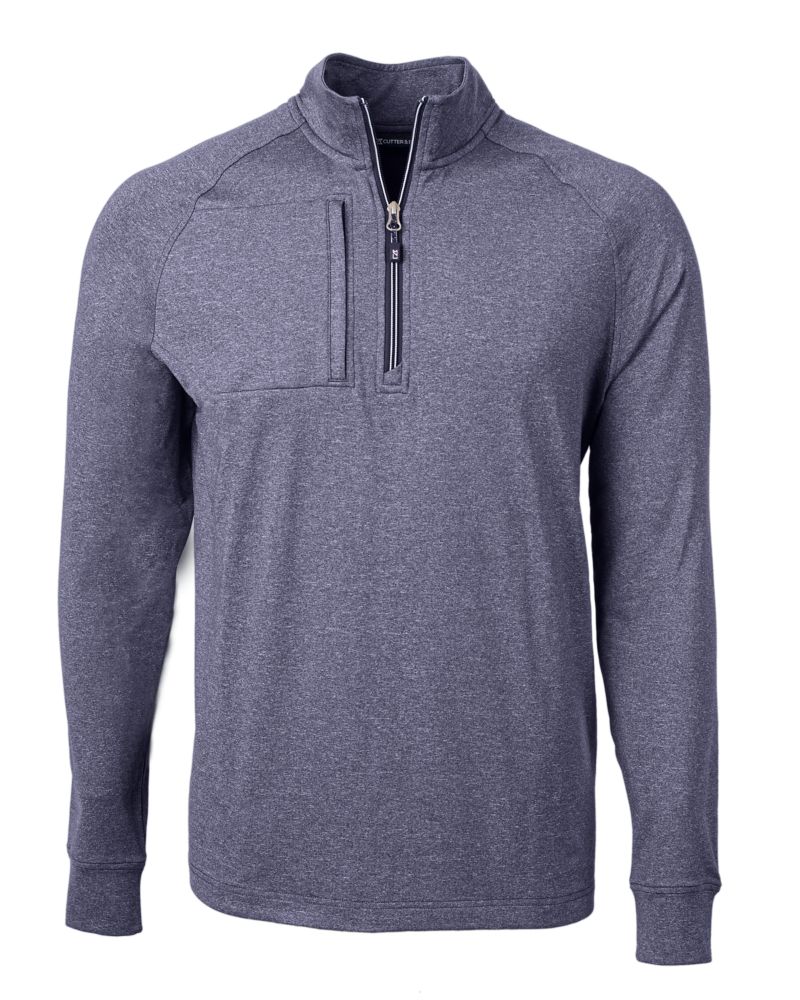 Cutter & Buck Adapt Recycled Soft Knit Stretch Mens Big & Tall Heathered Quarter Zip Pullover Big & Tall 139