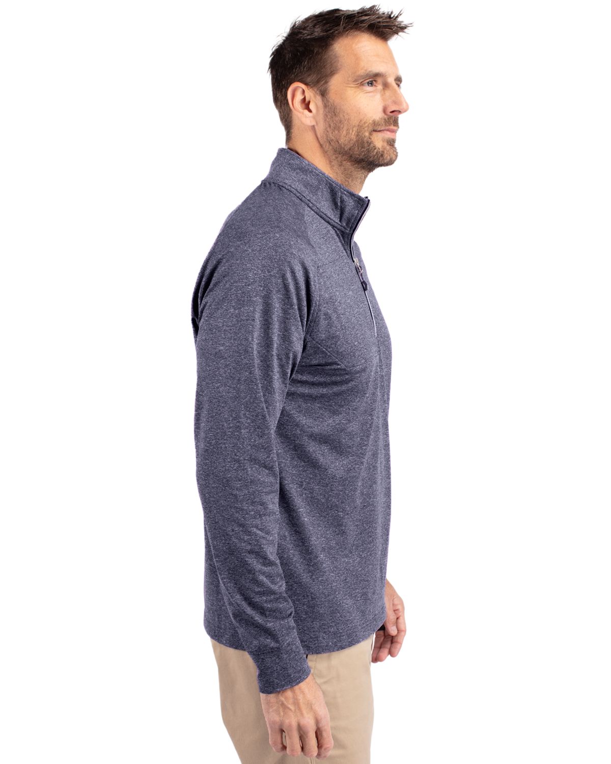 Cutter & Buck Adapt Recycled Soft Knit Stretch Mens Big & Tall Heathered Quarter Zip Pullover Big & Tall 76