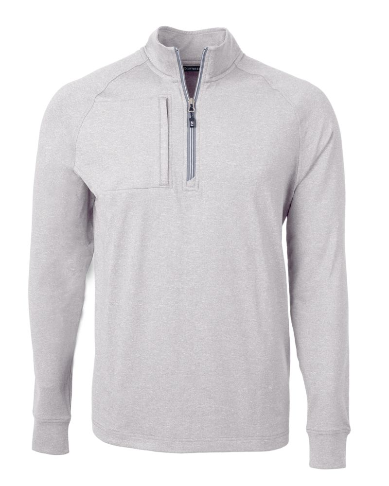 Cutter & Buck Adapt Recycled Soft Knit Stretch Mens Big & Tall Heathered Quarter Zip Pullover Big & Tall 78