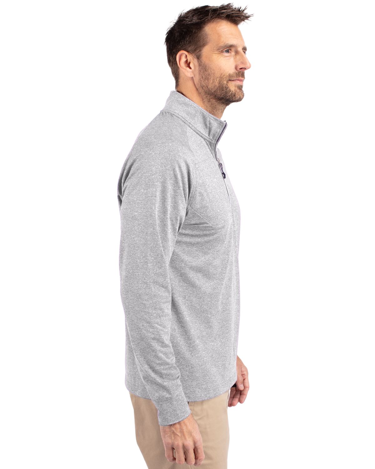 Cutter & Buck Adapt Recycled Soft Knit Stretch Mens Big & Tall Heathered Quarter Zip Pullover Big & Tall 149