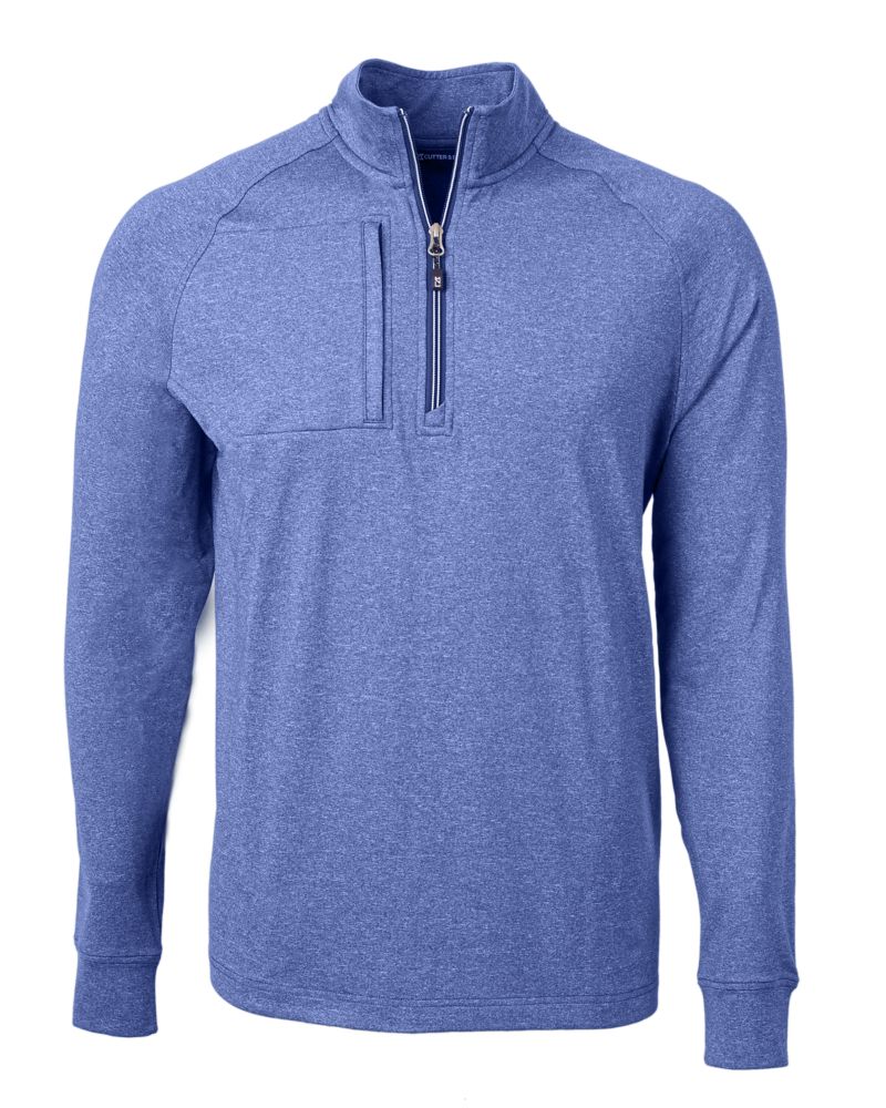 Cutter & Buck Adapt Recycled Soft Knit Stretch Mens Big & Tall Heathered Quarter Zip Pullover Big & Tall 146