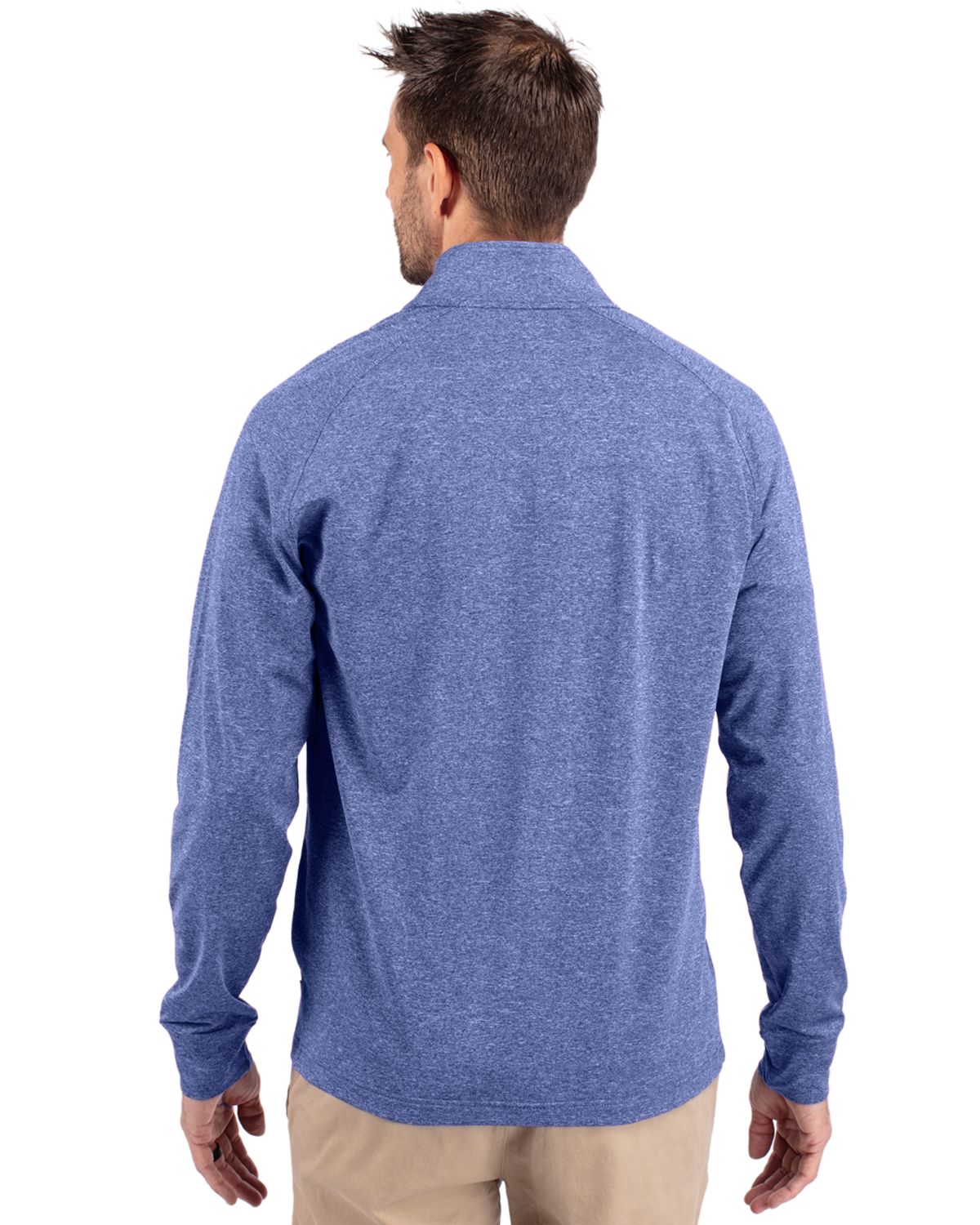 Cutter & Buck Adapt Recycled Soft Knit Stretch Mens Big & Tall Heathered Quarter Zip Pullover Big & Tall 79