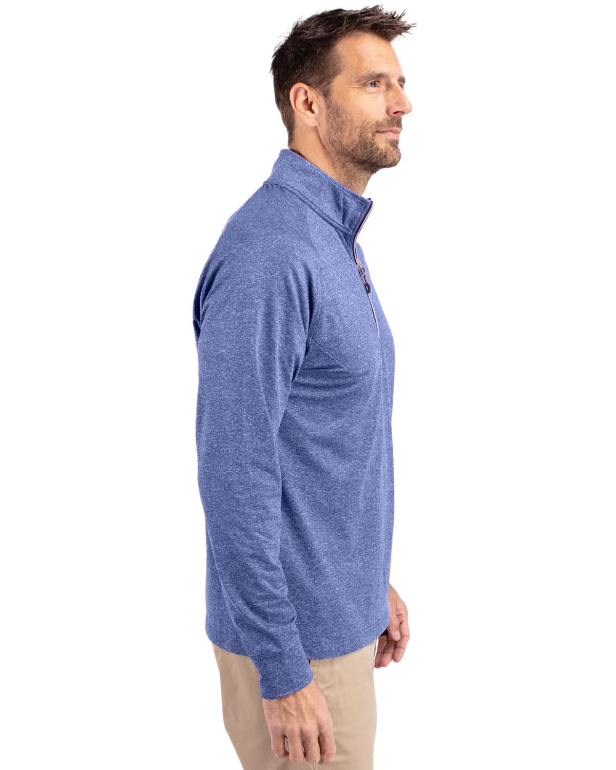Cutter & Buck Adapt Recycled Soft Knit Stretch Mens Big & Tall Heathered Quarter Zip Pullover Big & Tall 8