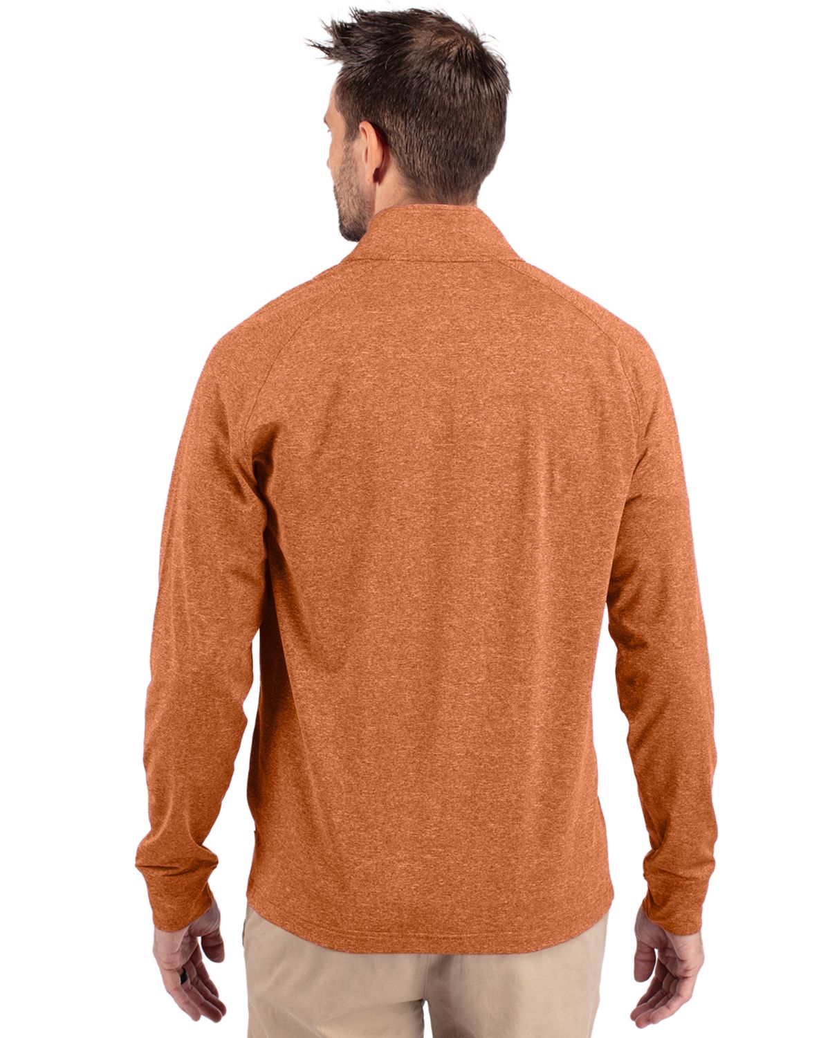 Cutter & Buck Adapt Recycled Soft Knit Stretch Mens Heathered Quarter Zip Pullover 107