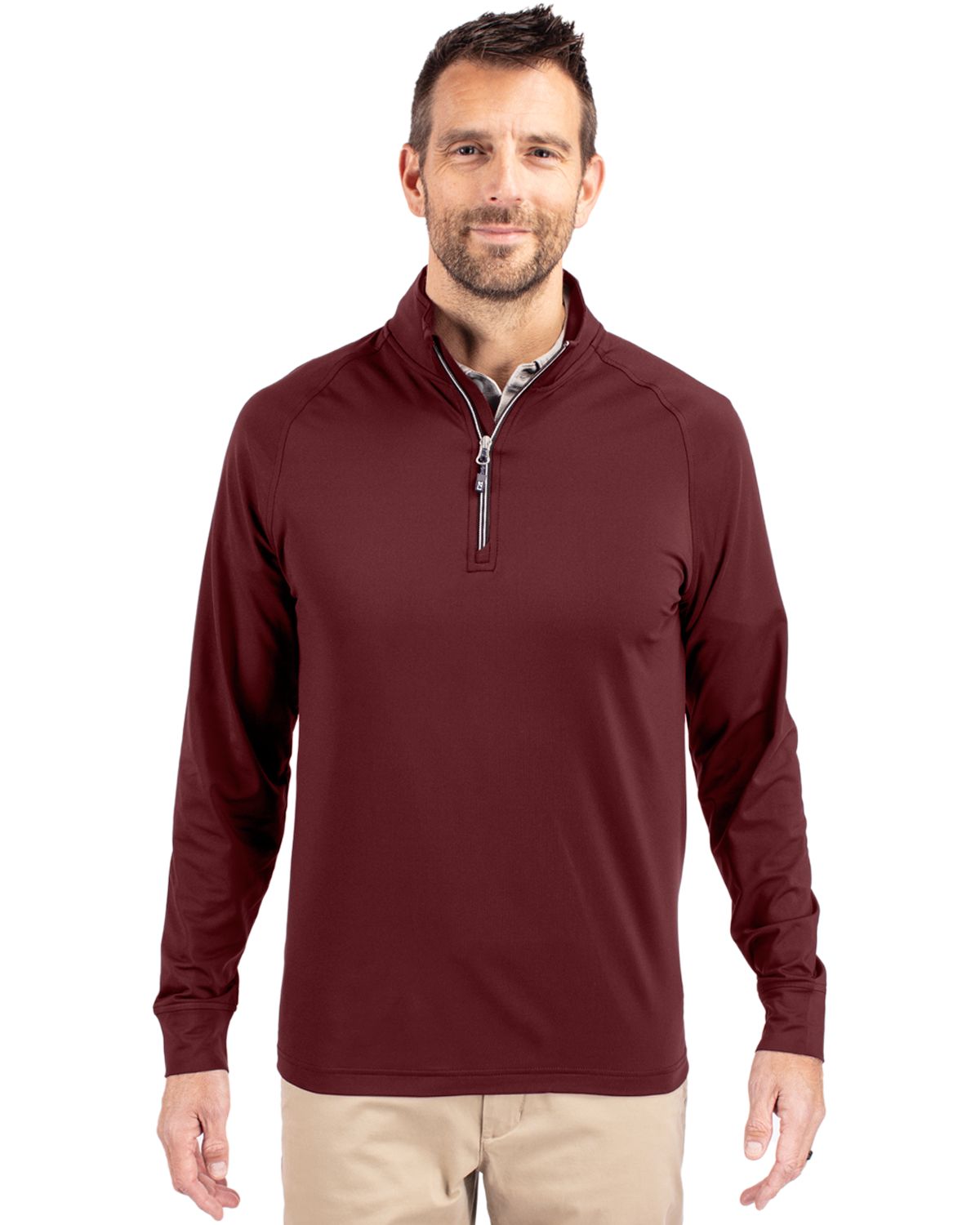 Cutter & Buck Adapt Recycled Soft Knit Stretch  Mens Quarter Zip Pullover 73