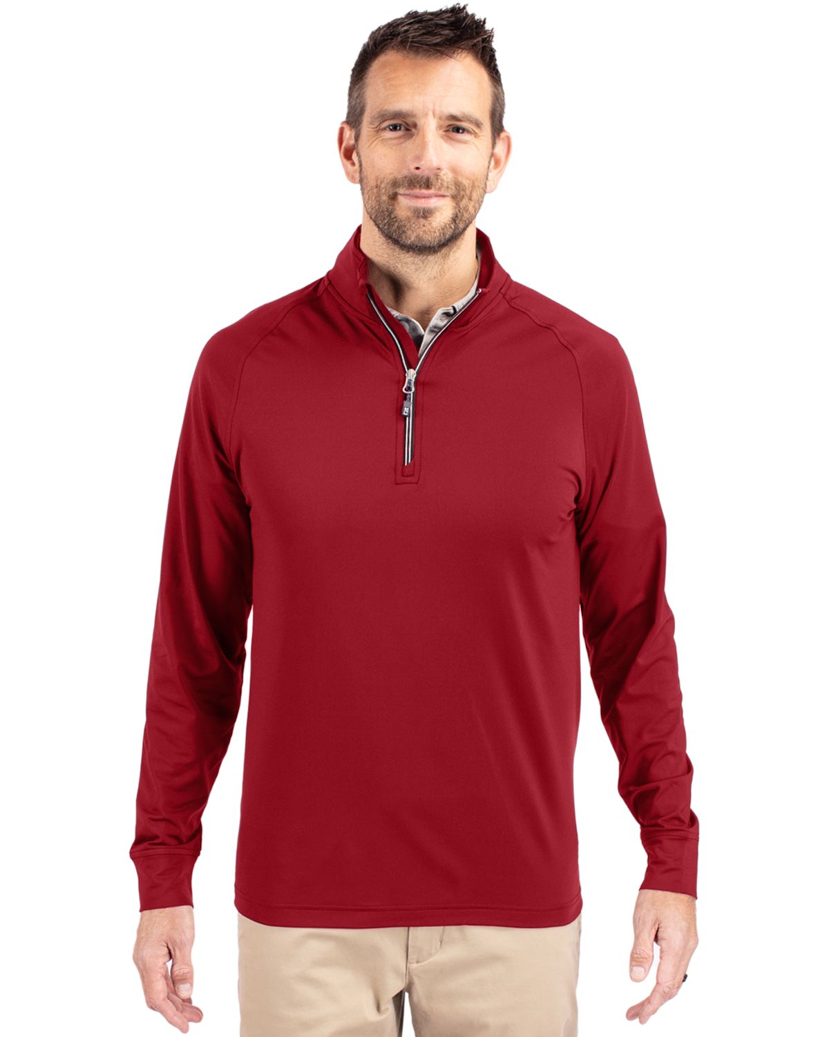 Cutter & Buck Adapt Recycled Soft Knit Stretch  Mens Quarter Zip Pullover 346