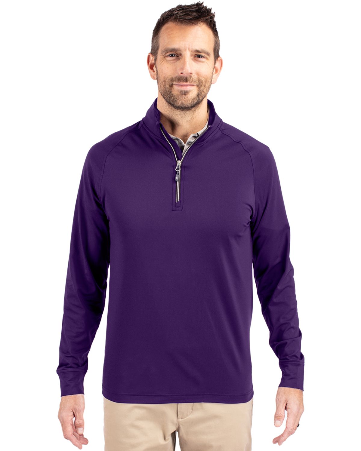 Cutter & Buck Adapt Recycled Soft Knit Stretch  Mens Quarter Zip Pullover 75