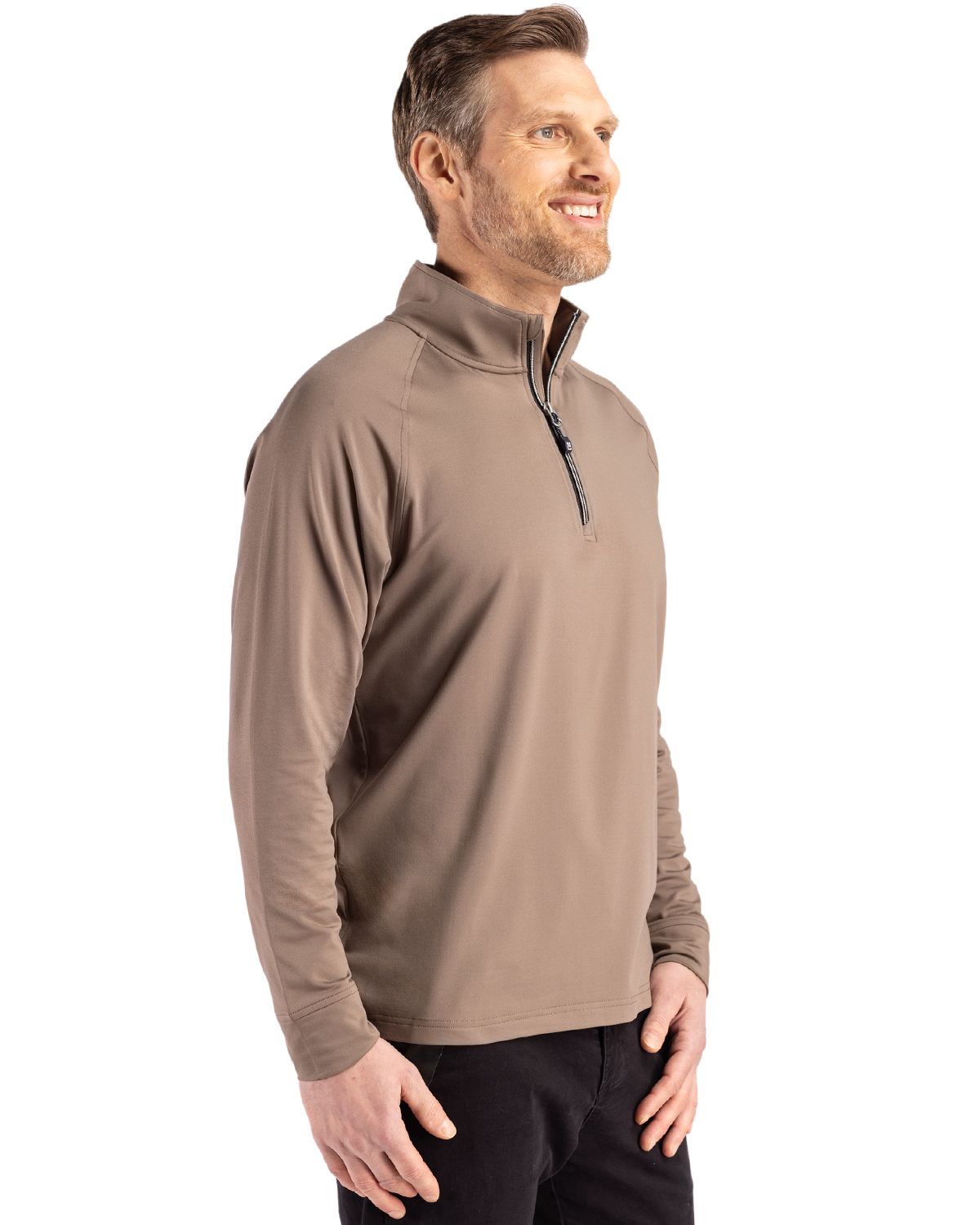 Cutter & Buck Adapt Recycled Soft Knit Stretch  Mens Quarter Zip Pullover 334