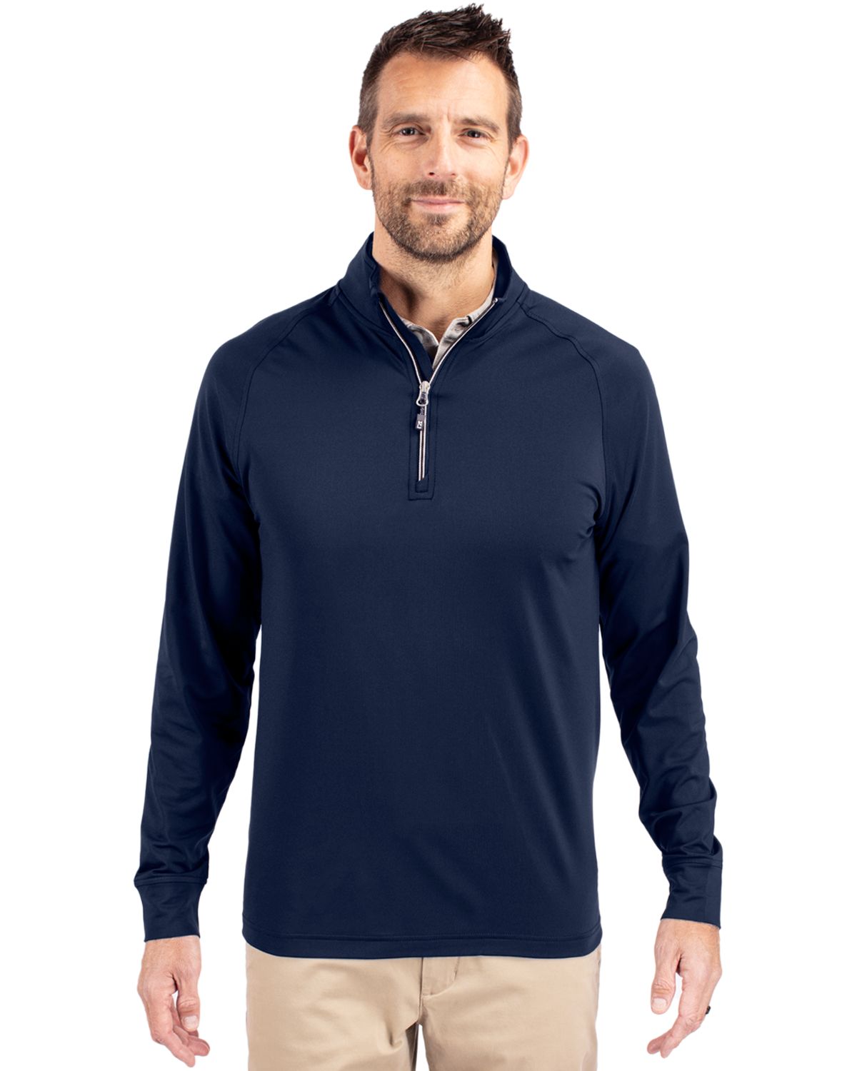 Cutter & Buck Adapt Recycled Soft Knit Stretch  Mens Quarter Zip Pullover 212