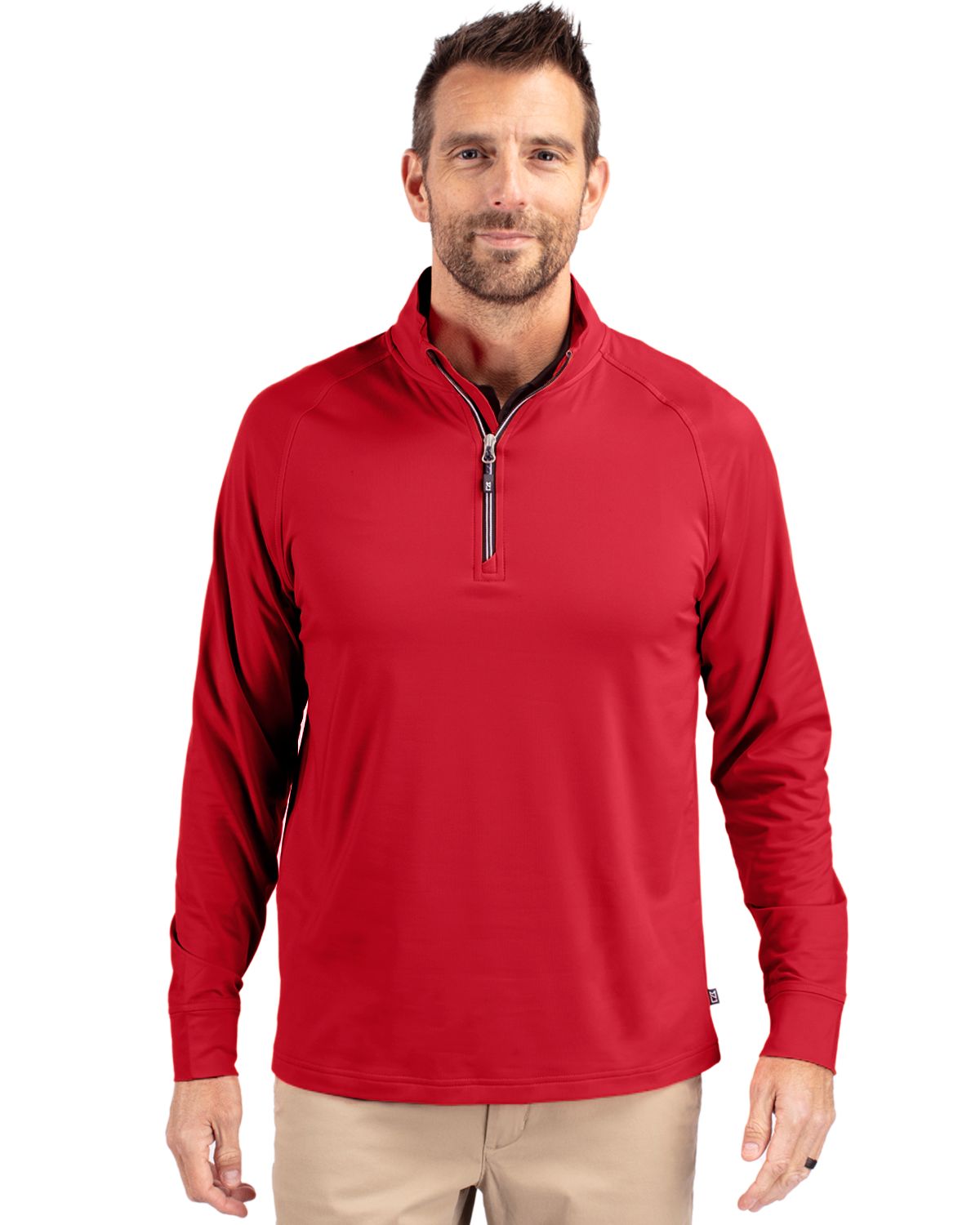 Cutter & Buck Adapt Recycled Soft Knit Stretch  Mens Quarter Zip Pullover 82
