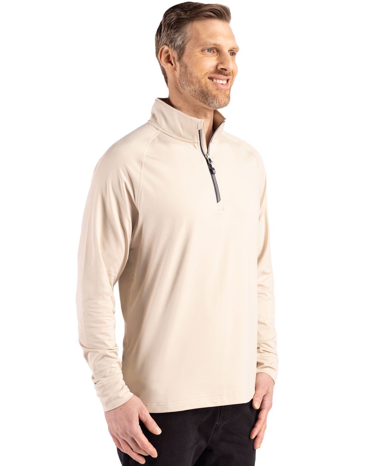 Cutter & Buck Adapt Recycled Soft Knit Stretch  Mens Quarter Zip Pullover 336