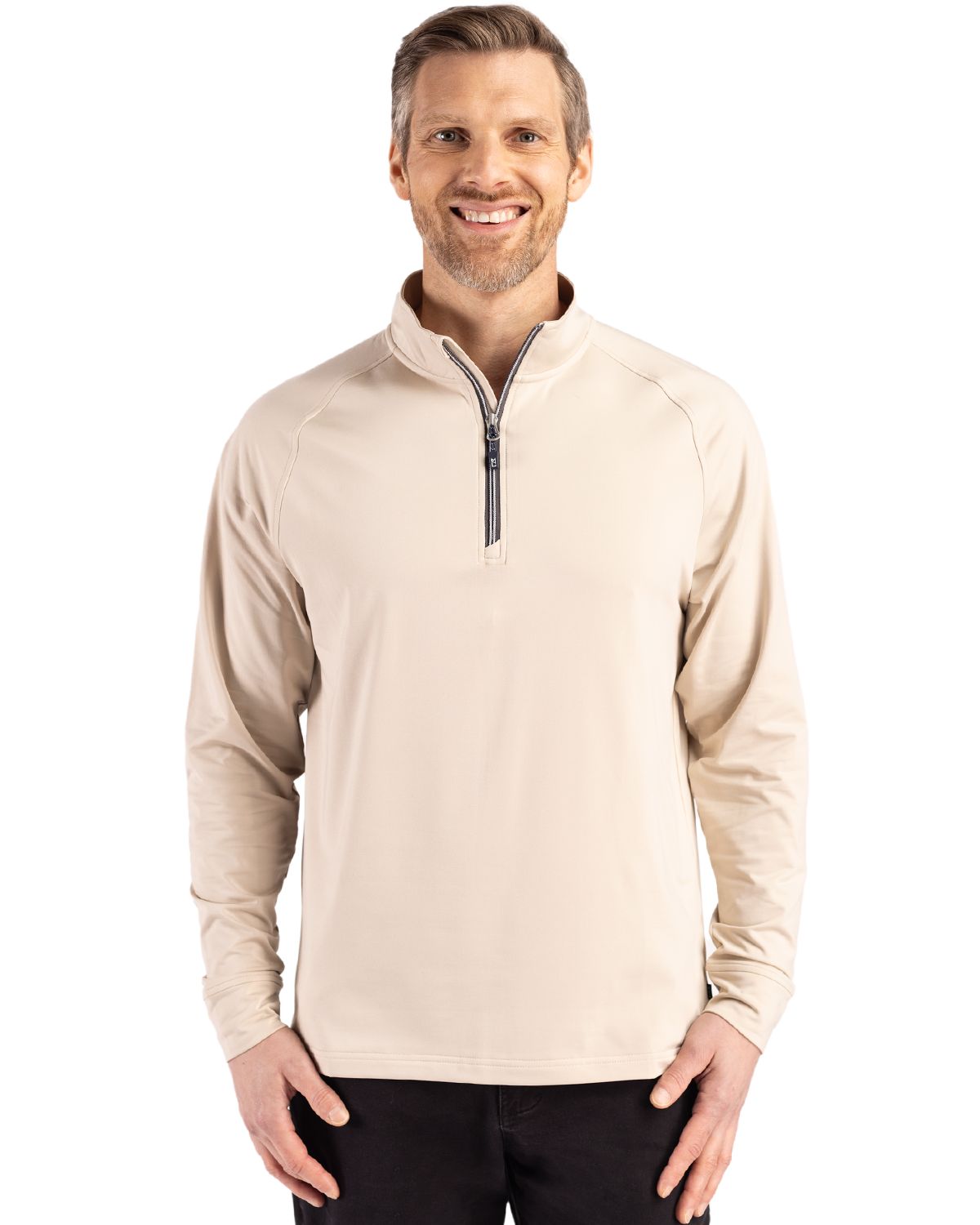 Cutter & Buck Adapt Recycled Soft Knit Stretch  Mens Quarter Zip Pullover 105