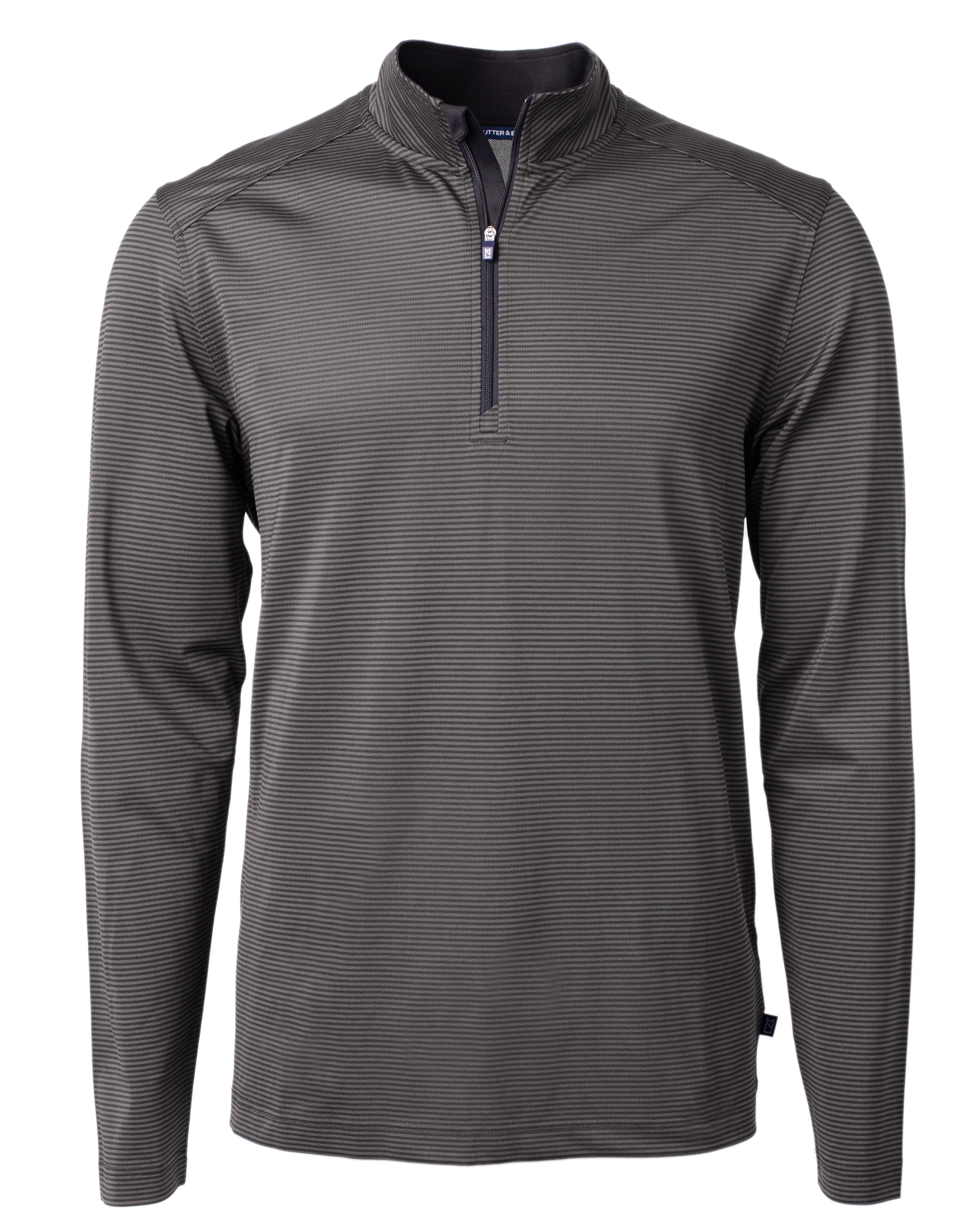 Cutter & Buck Virtue Recycled Micro Stripe Featherlight Pique Mens Quarter Zip Pullover 66