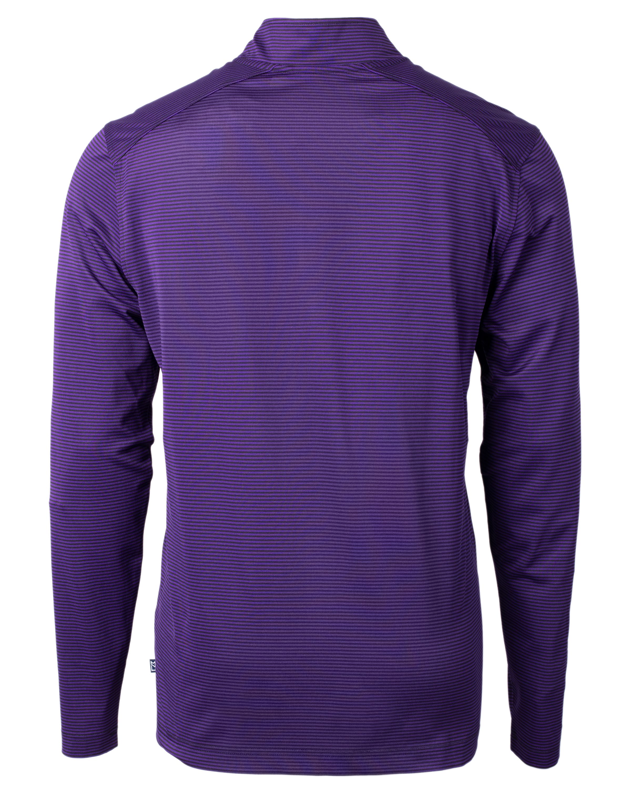 Cutter & Buck Virtue Recycled Micro Stripe Featherlight Pique Mens Quarter Zip Pullover 74