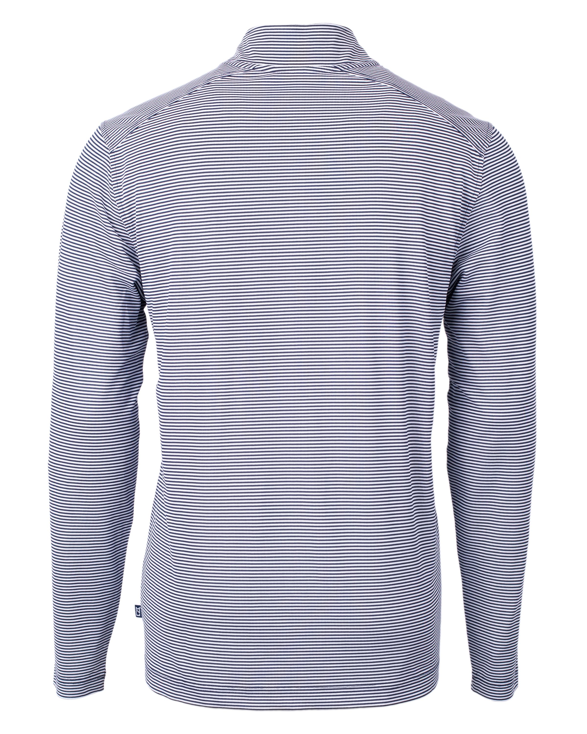 Cutter & Buck Virtue Recycled Micro Stripe Featherlight Pique Mens Quarter Zip Pullover 72