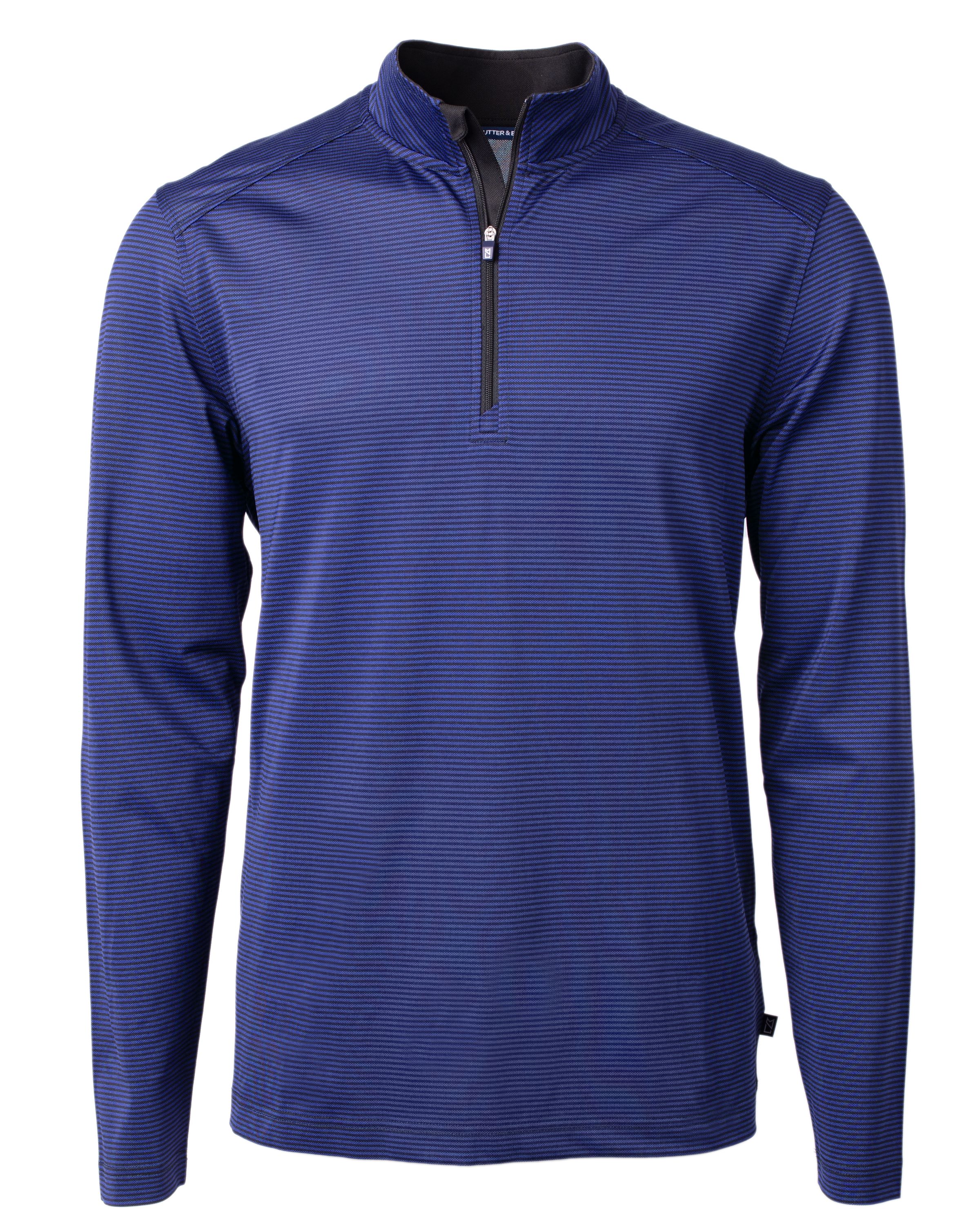 Cutter & Buck Virtue Recycled Micro Stripe Featherlight Pique Mens Quarter Zip Pullover 114
