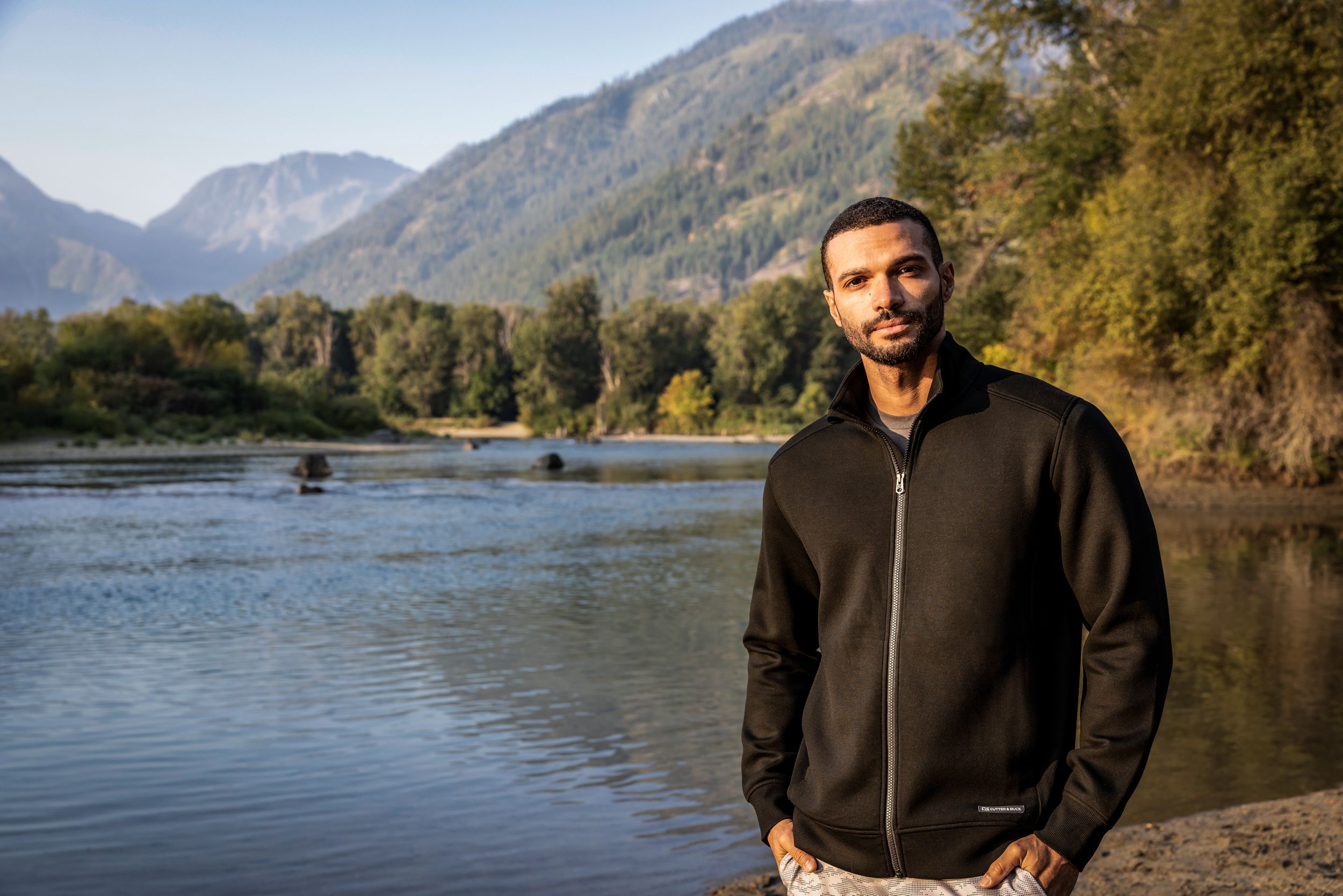 Cutter & Buck Roam Recycled Buttery-Soft Knit Mens Big & Tall Full Zip Jacket