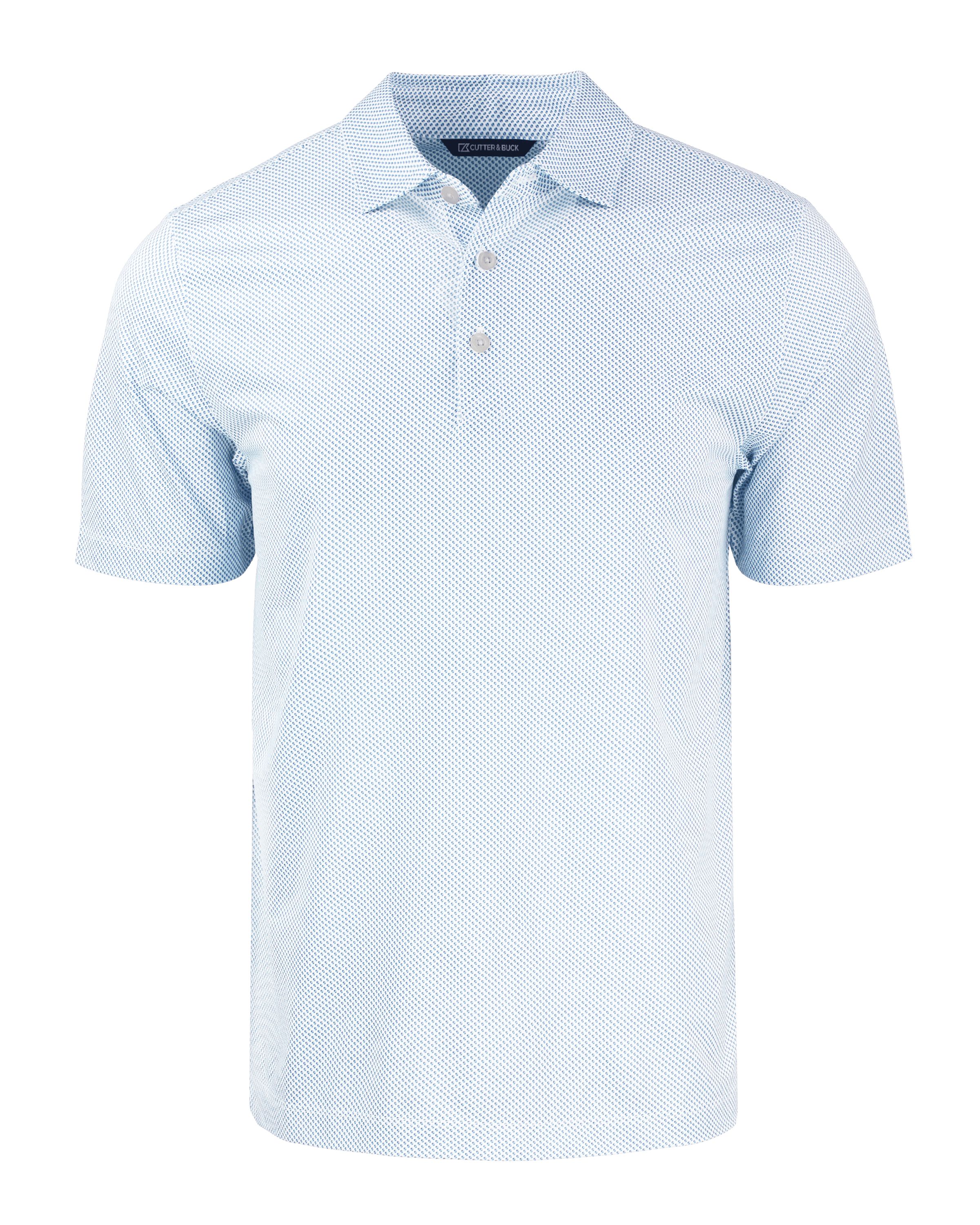 CB Pike Eco Symmetry Print Stretch Recycled Mens Polo-Cutter &#38; Buck