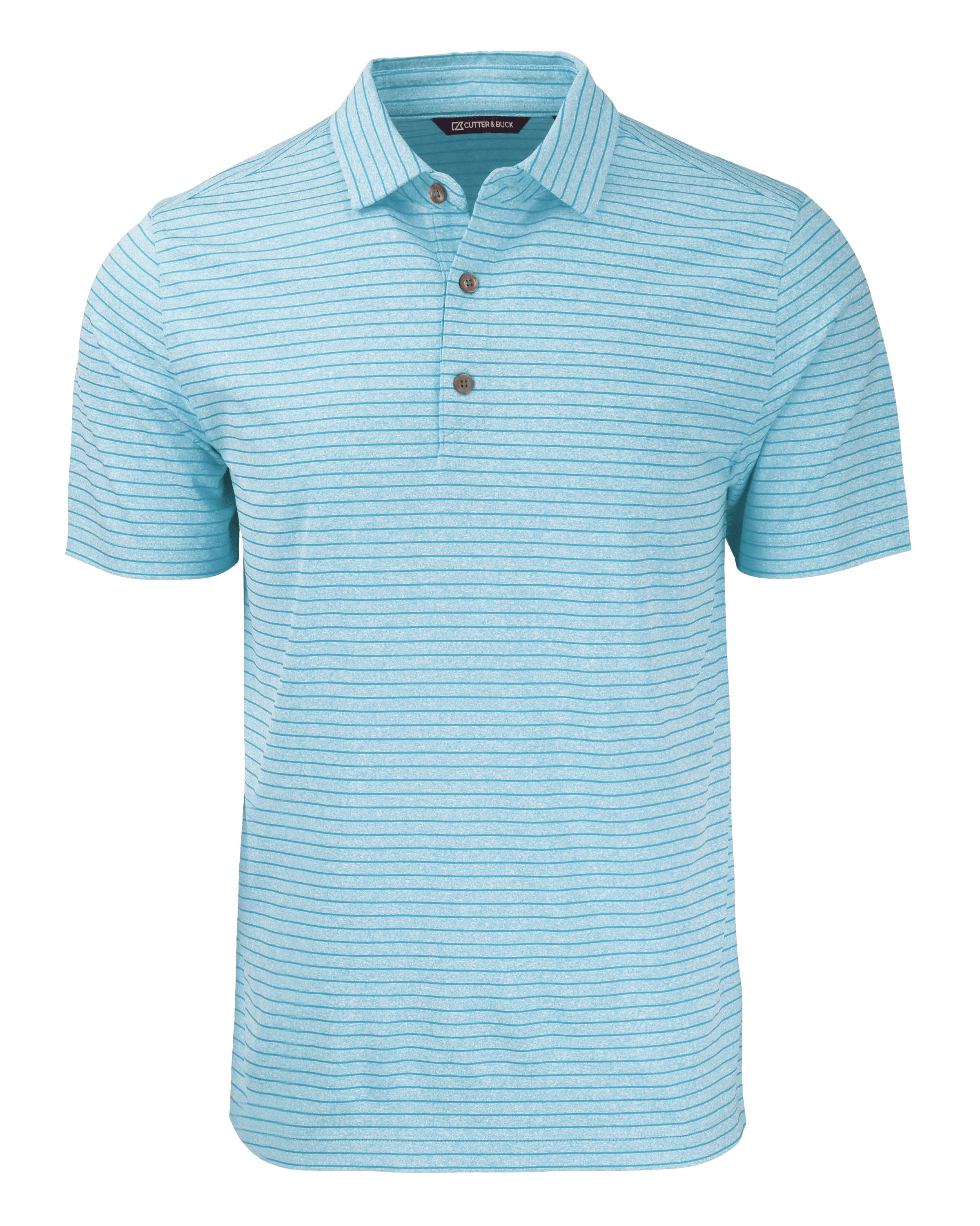 CB Forge Eco Heather Stripe Stretch Recycled Mens Polo-Cutter &#38; Buck