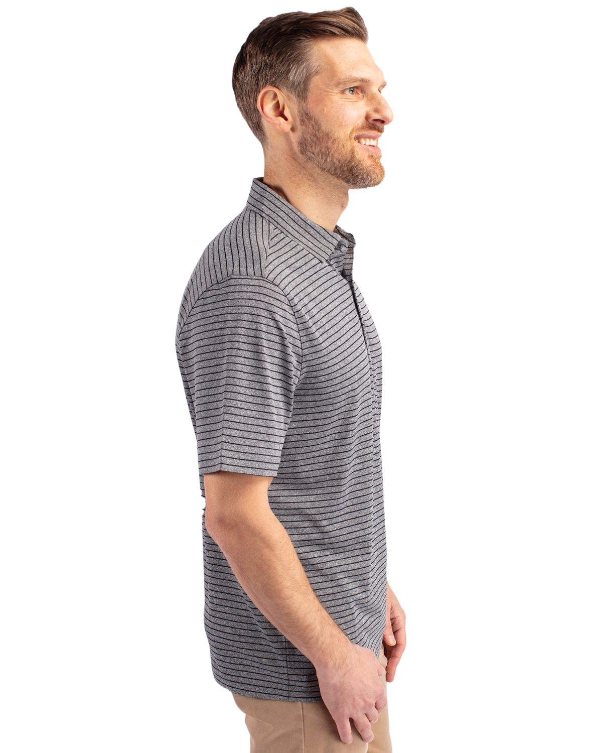 Cutter & Buck Forge Recycled Heather Stripe Four-Way Stretch Mens Big & Tall Polo Big & Tall 63
