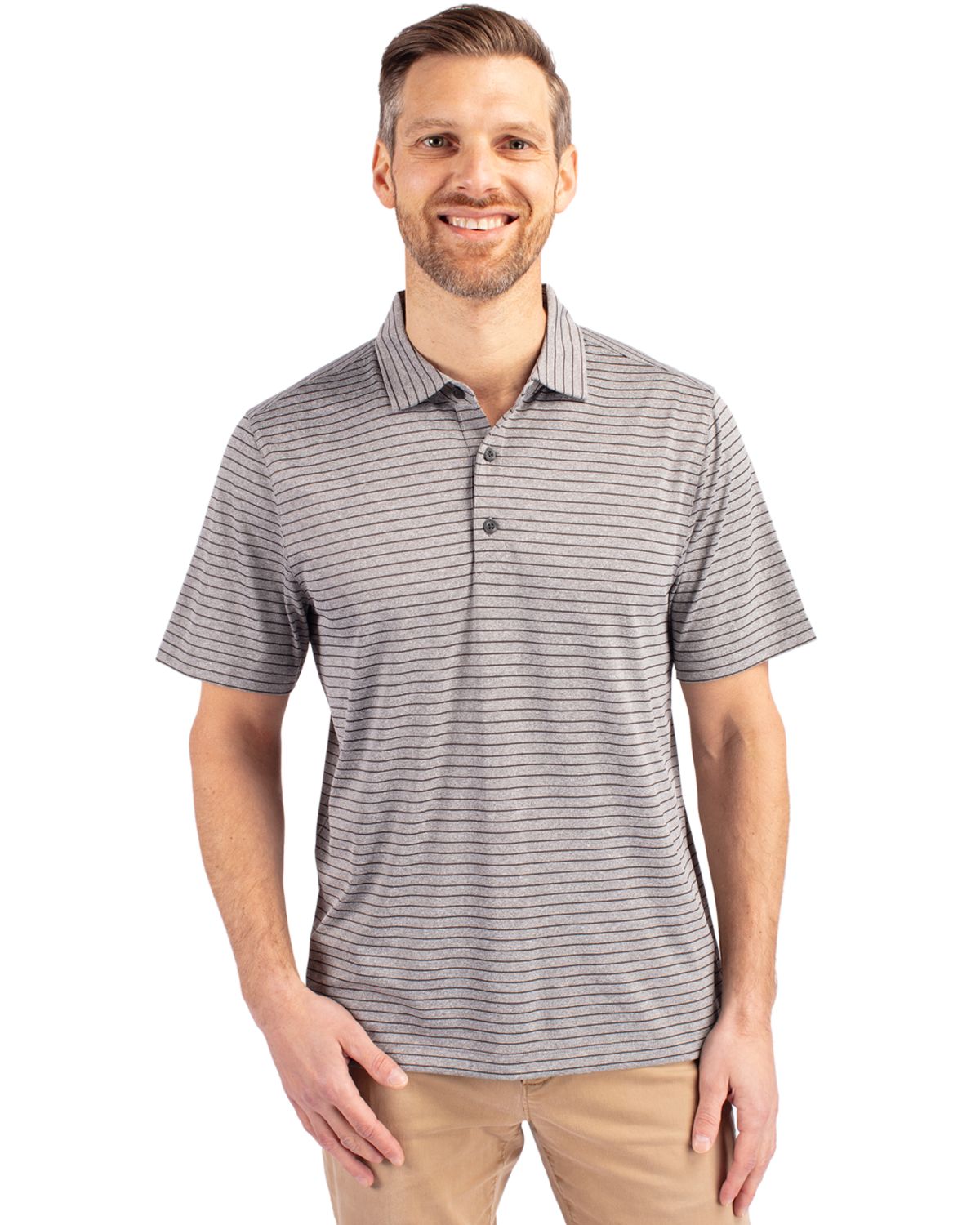 Cutter & Buck Forge Recycled Heather Stripe Four-Way Stretch Mens Big & Tall Polo Big & Tall 54