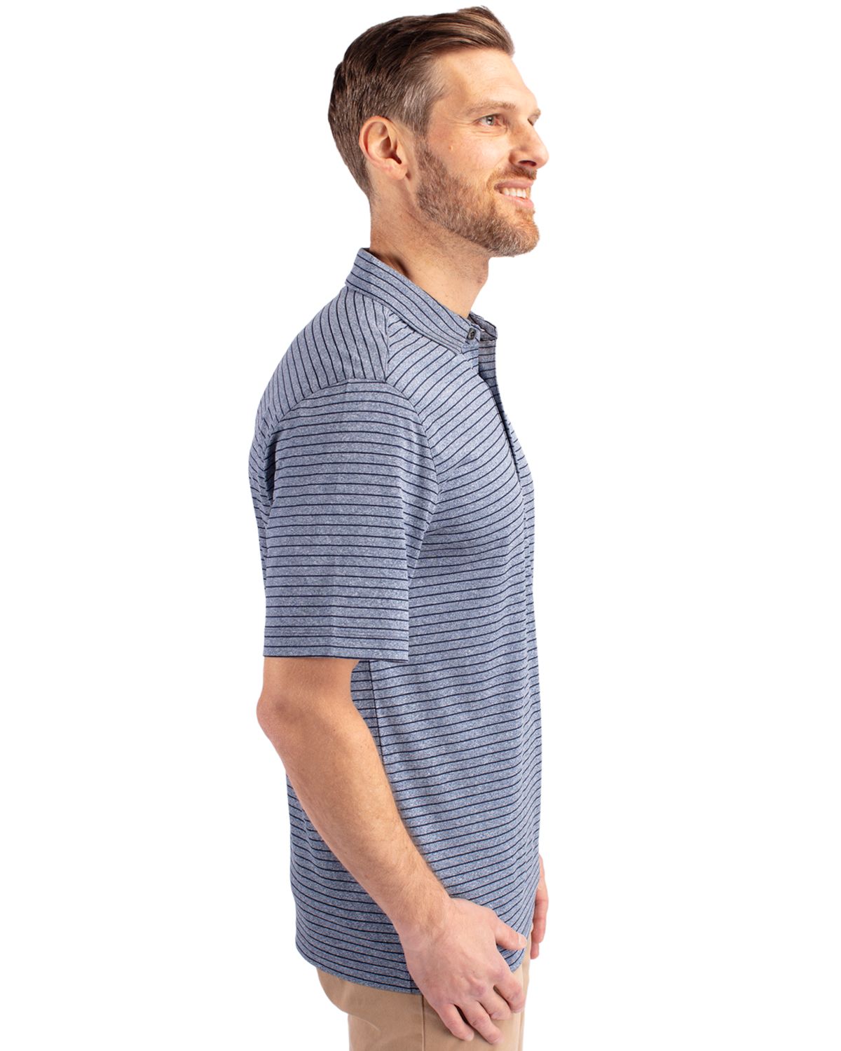 Cutter & Buck Forge Recycled Heather Stripe Four-Way Stretch Mens Big & Tall Polo Big & Tall 96