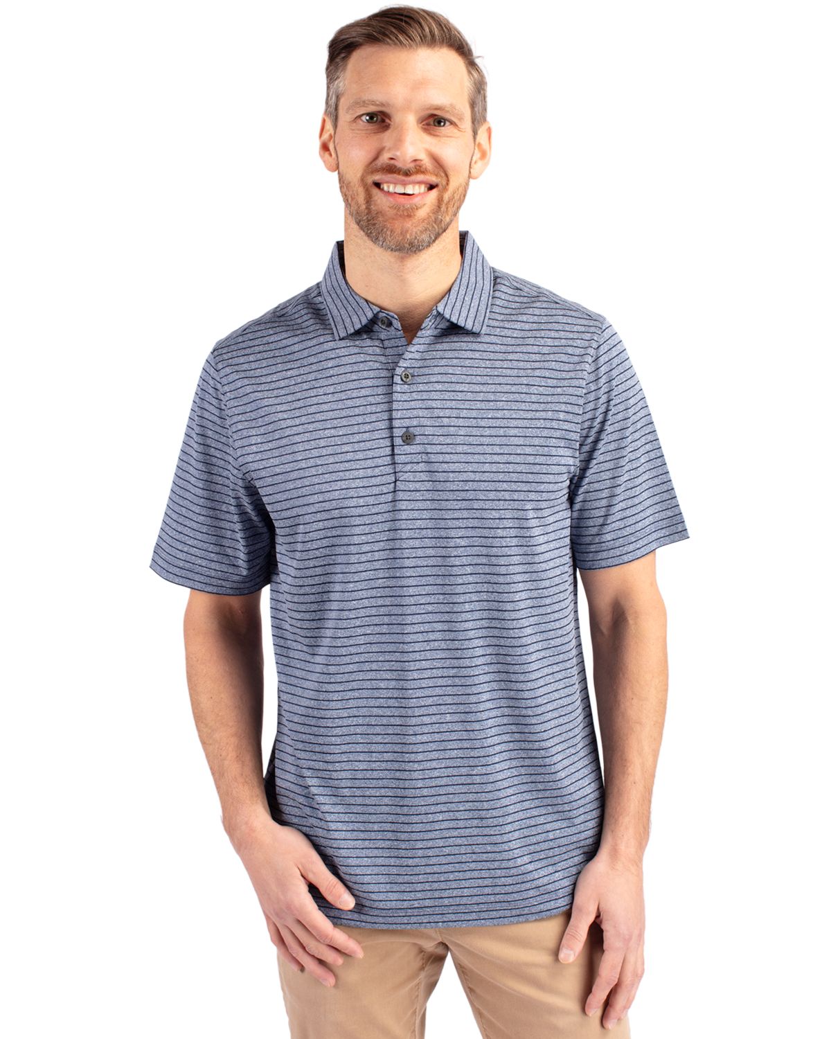 Cutter & Buck Forge Recycled Heather Stripe Four-Way Stretch Mens Big & Tall Polo Big & Tall 57