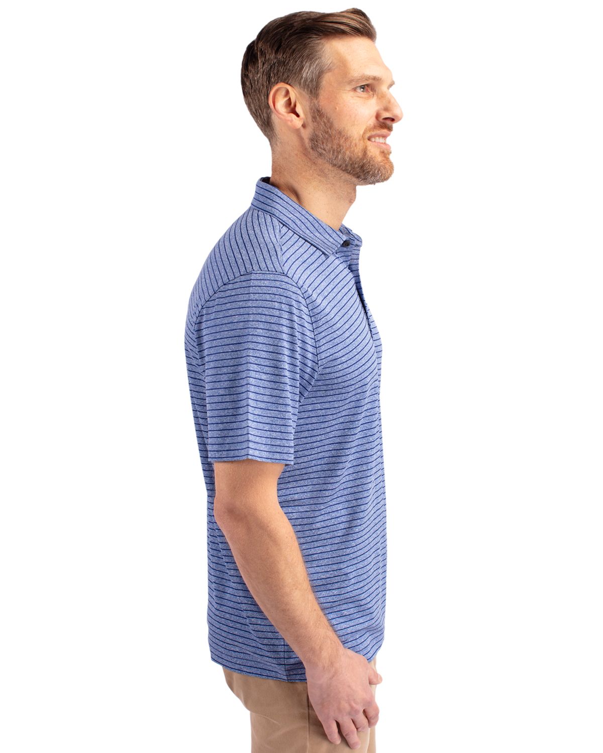 Cutter & Buck Forge Recycled Heather Stripe Four-Way Stretch Mens Big & Tall Polo Big & Tall 98