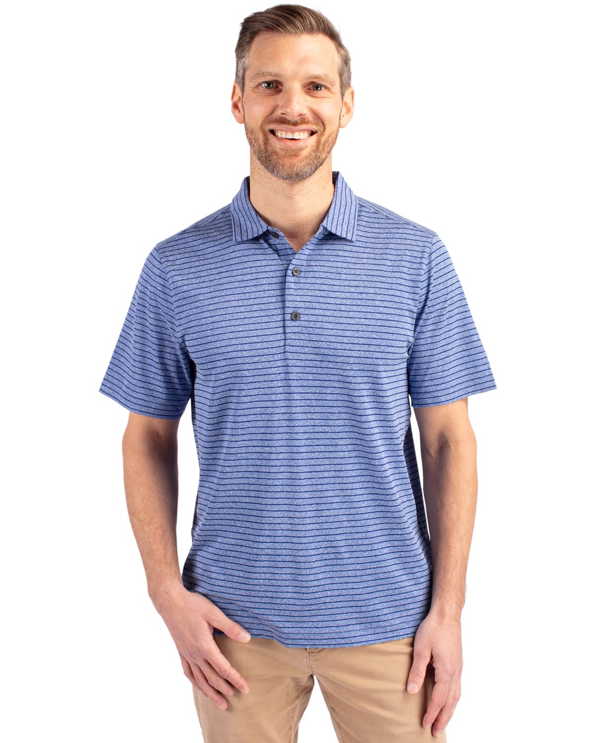 Cutter & Buck Forge Recycled Heather Stripe Four-Way Stretch Mens Big & Tall Polo Big & Tall 13