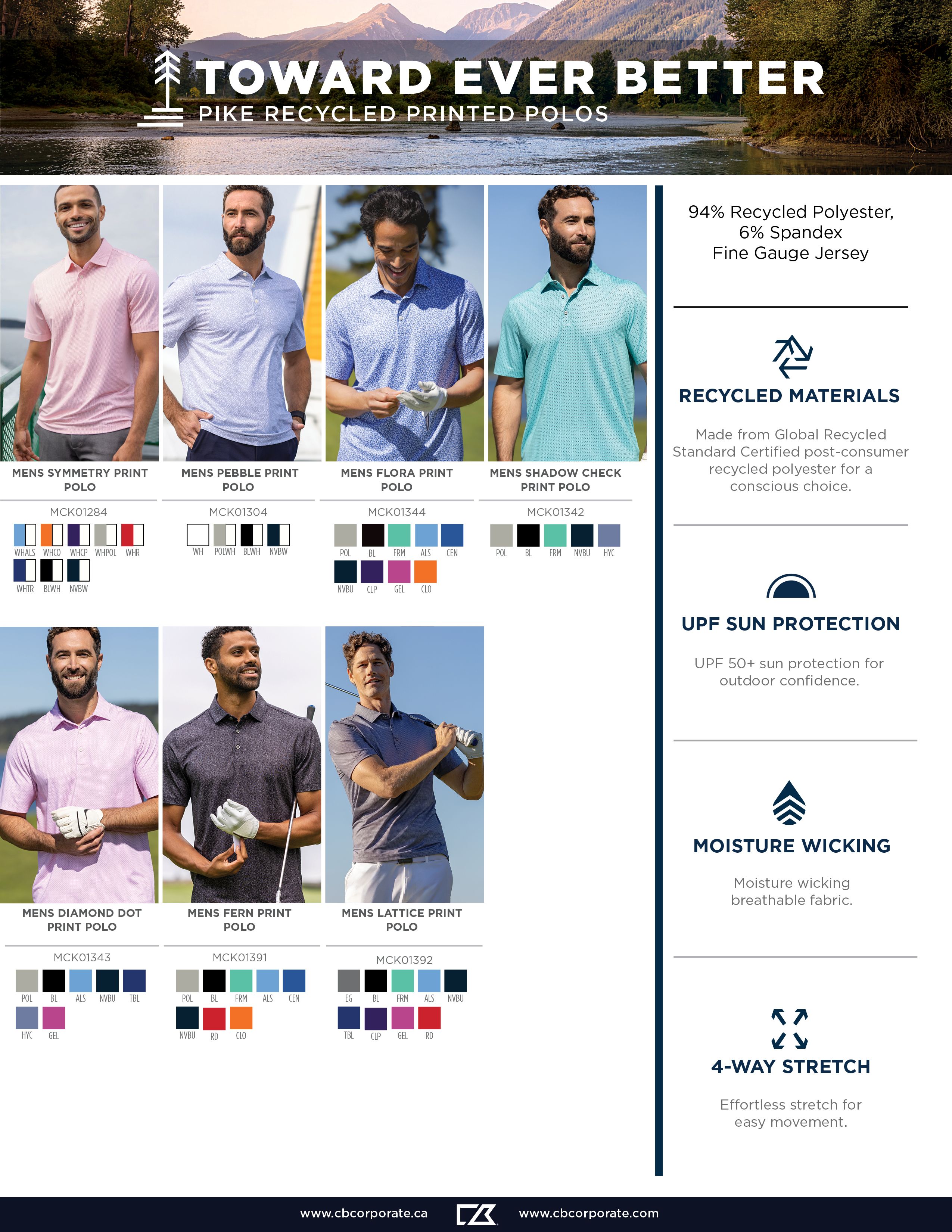 Cutter & Buck Pike Recycled Pebble Print Mens Polo 67