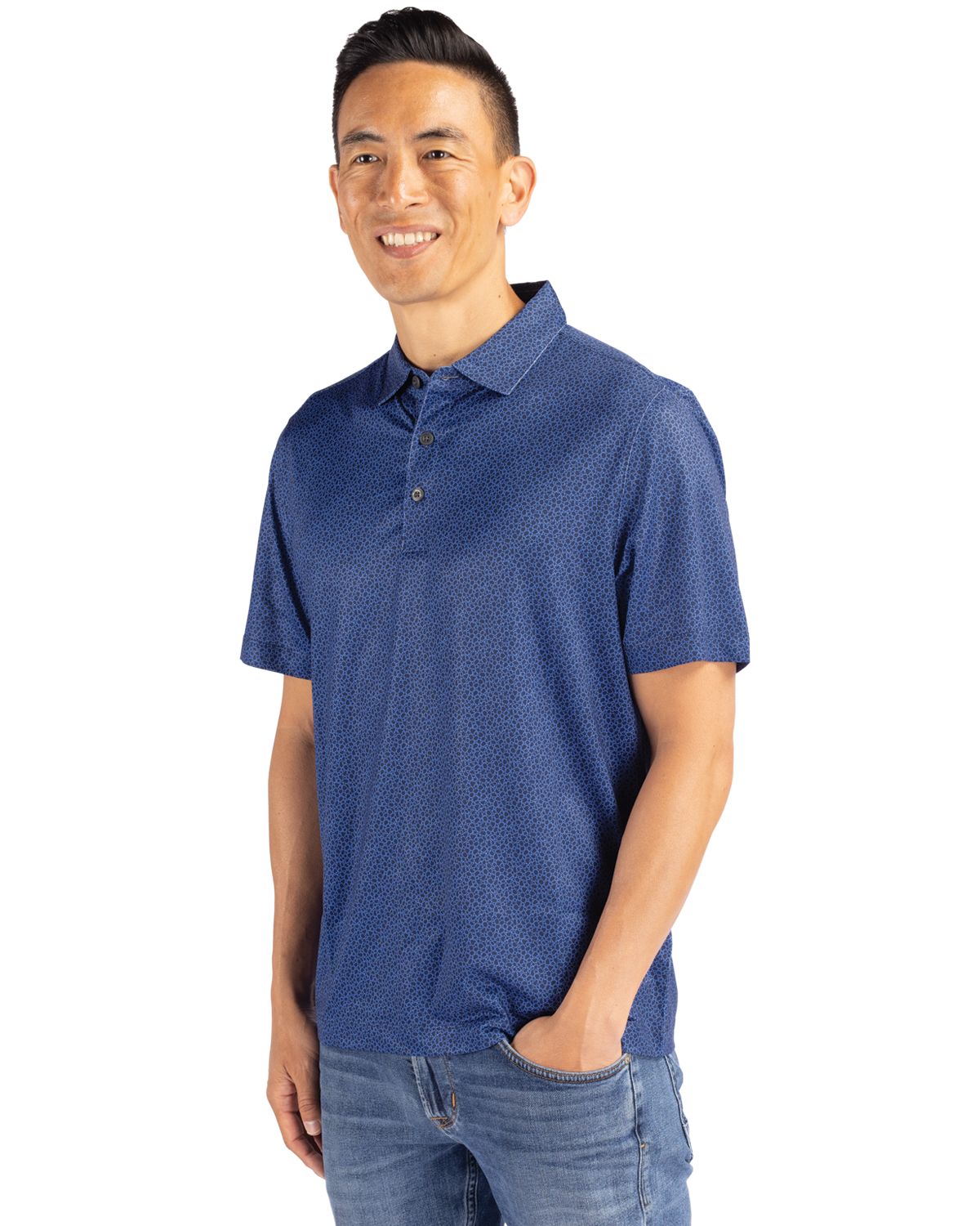 Cutter & Buck Pike Recycled Pebble Print Mens Polo 38
