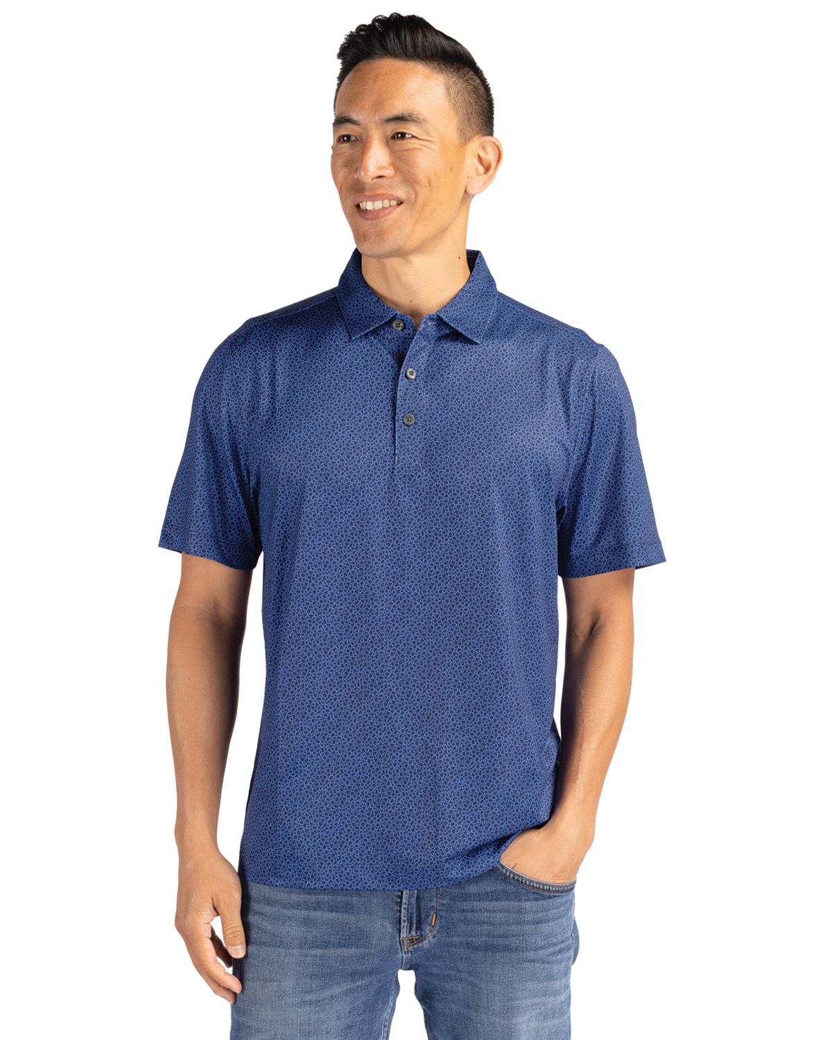 Cutter & Buck Pike Recycled Pebble Print Mens Polo 58