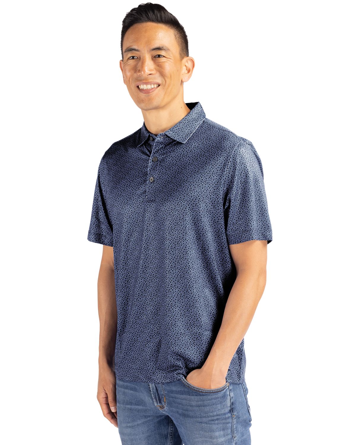 Cutter & Buck Pike Recycled Pebble Print Mens Polo 64