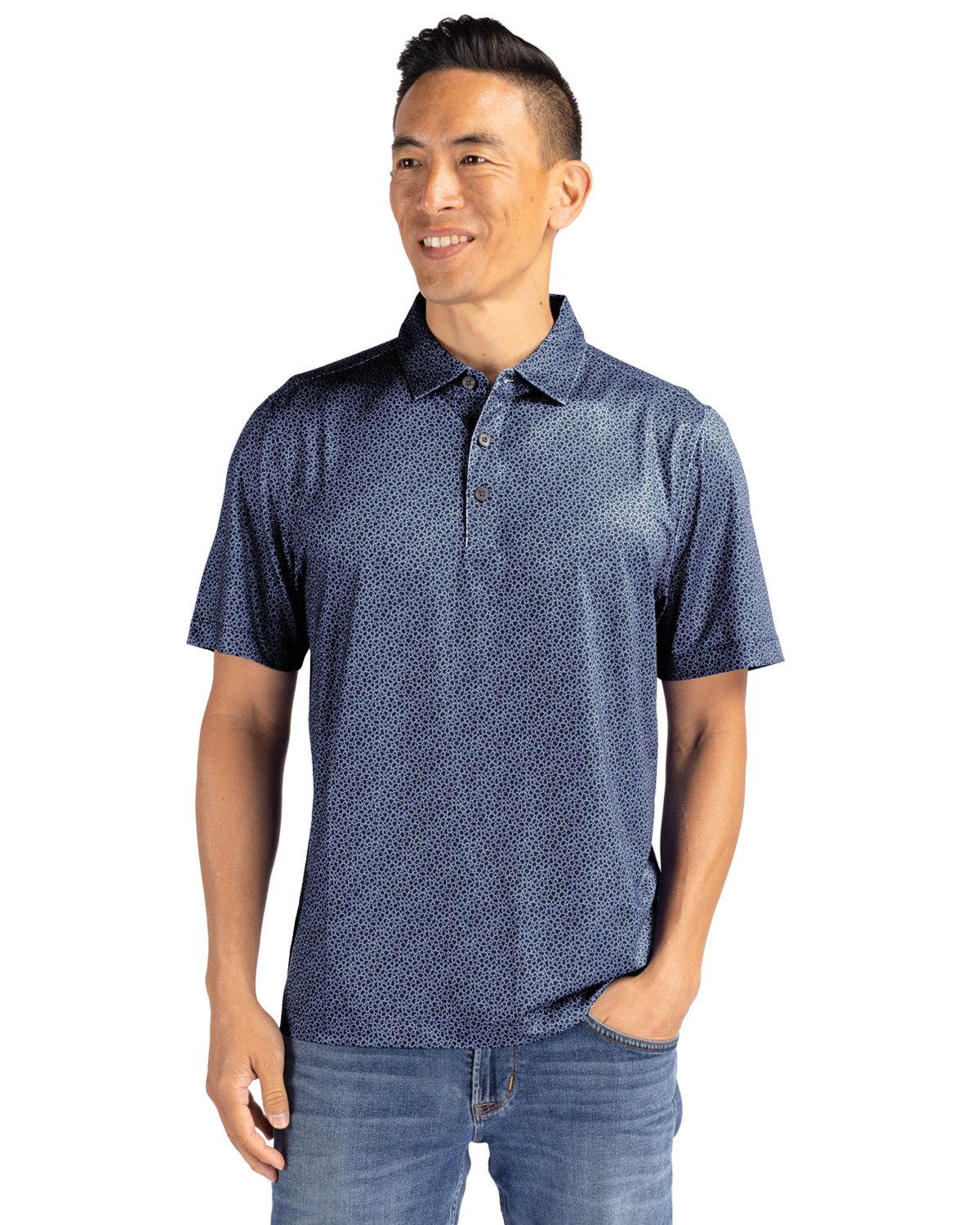 Cutter & Buck Pike Recycled Pebble Print Mens Polo 62