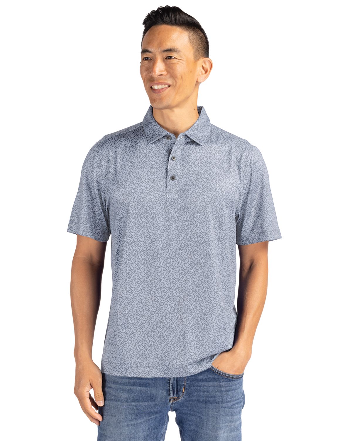 Cutter & Buck Pike Recycled Pebble Print Mens Polo 100