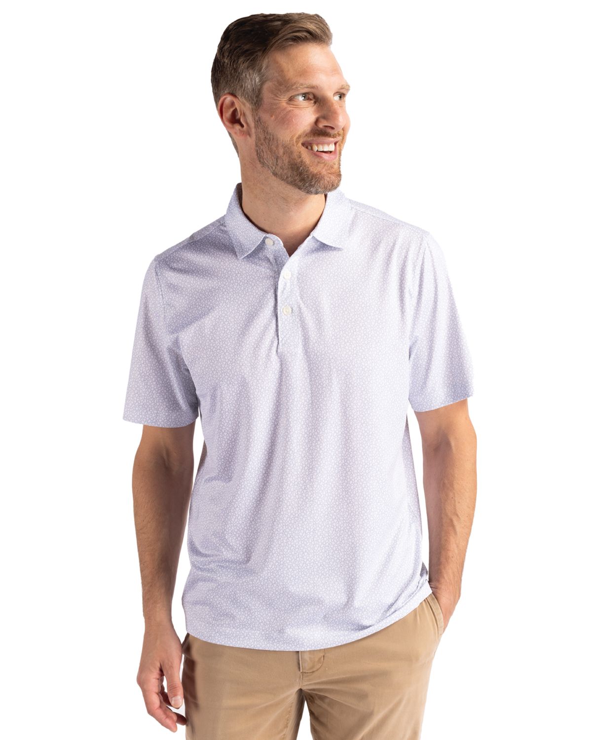 Cutter & Buck Pike Recycled Pebble Print Mens Polo 89