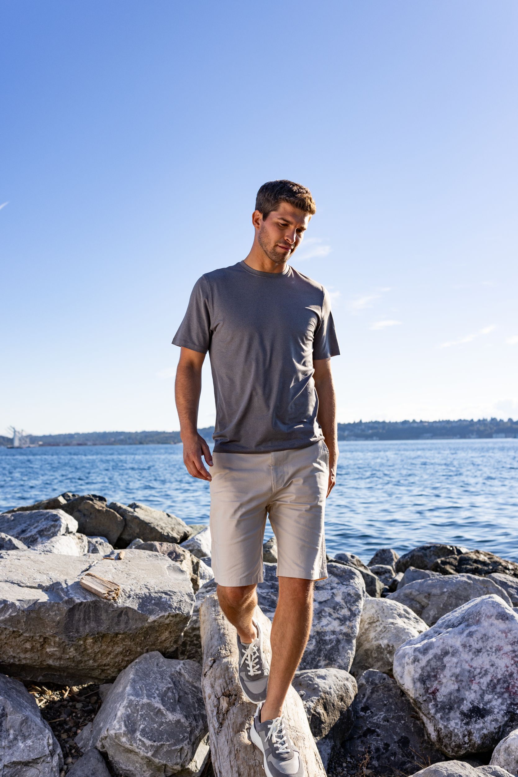 Cutter & Buck Coastline Recycled Double Peached Mens Short Sleeve Tee