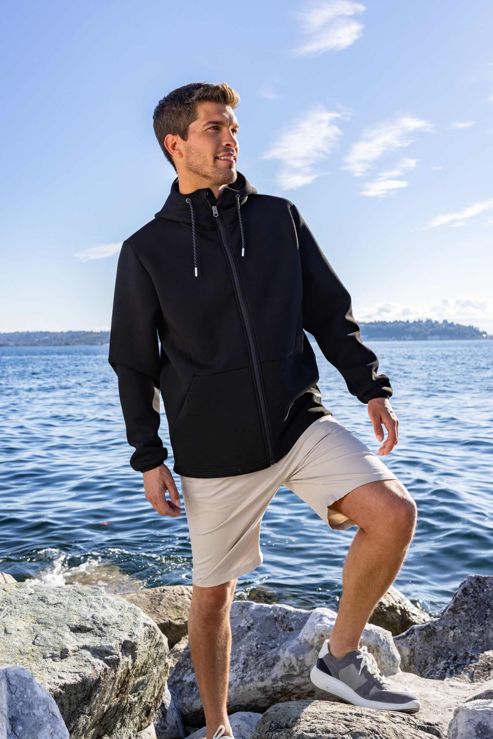Cutter & Buck Roam Recycled Buttery-Soft Knit Mens Full Zip Hooded Jacket