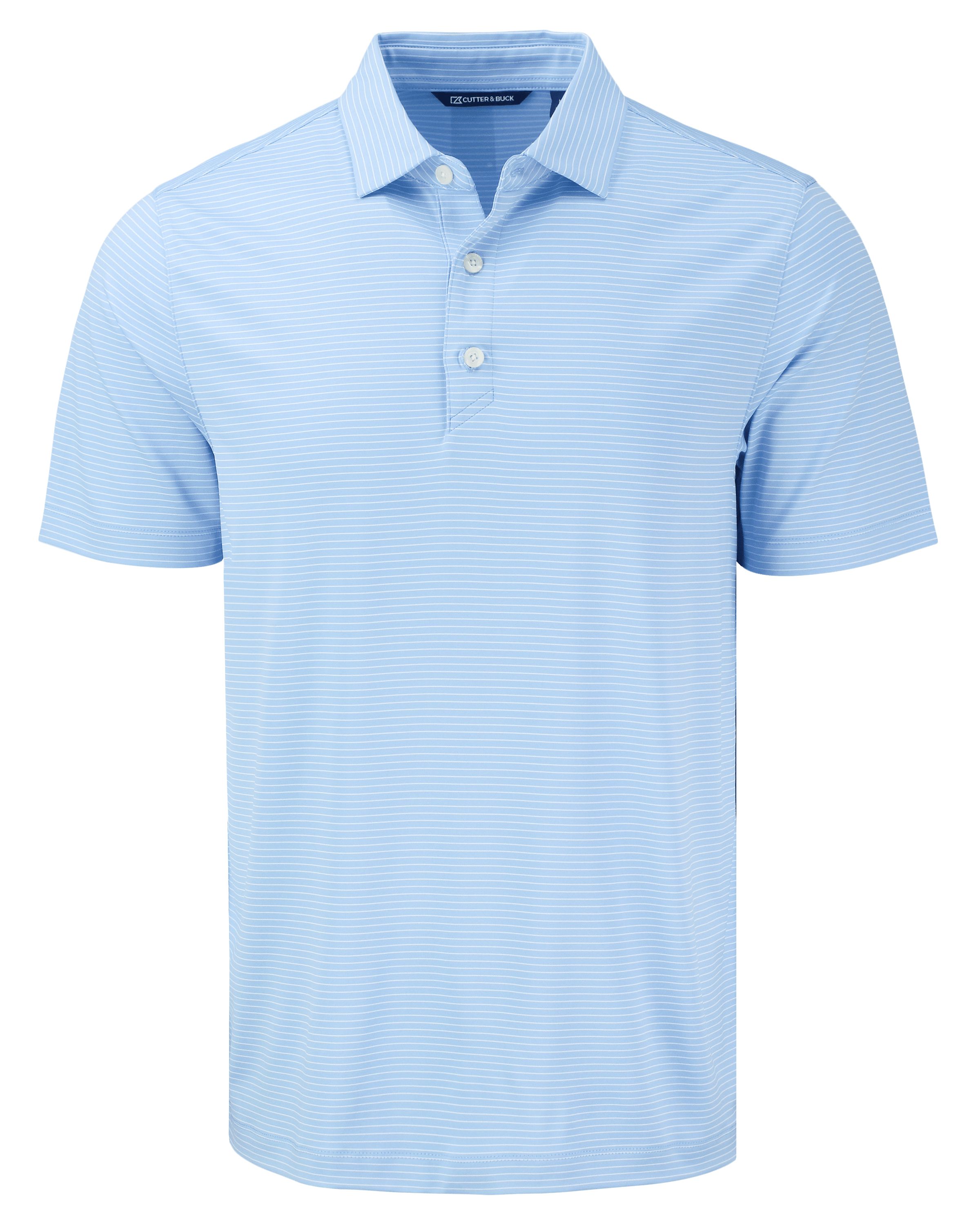 CB Forge Eco Fine Line Stripe Stretch Recycled Mens Polo-Cutter &#38; Buck