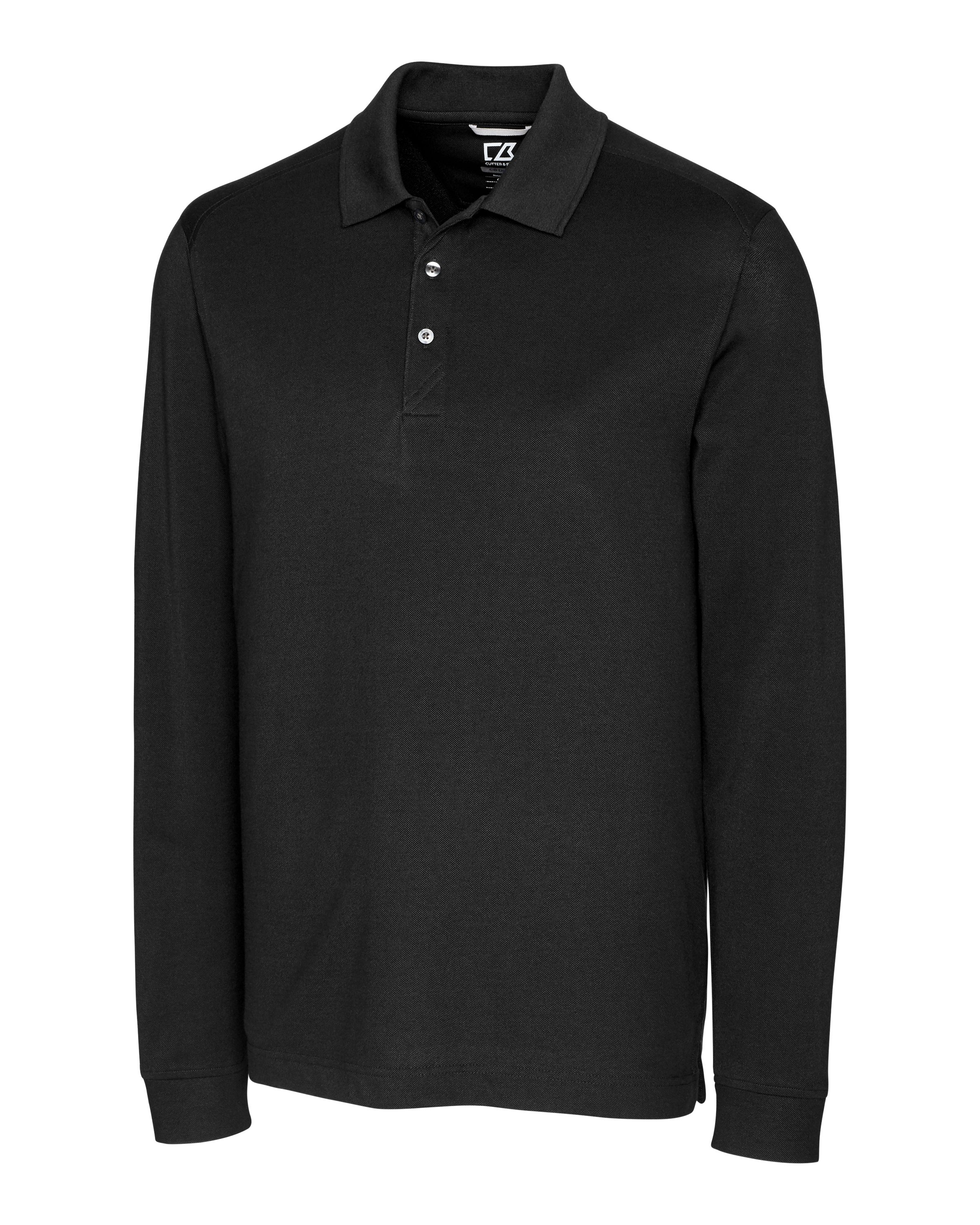 CB Advantage Tri&#45;Blend Pique Mens Big and Tall Long Sleeve Polo-Cutter &#38; Buck