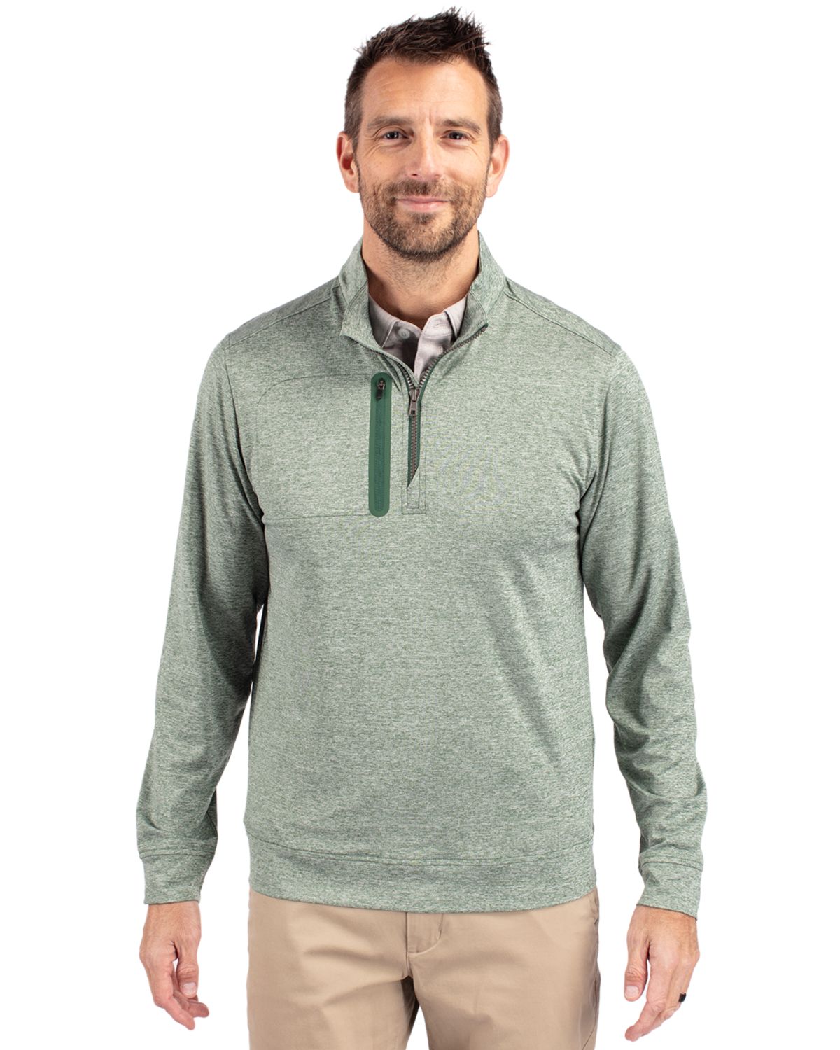 Cutter & Buck Stealth Heathered Mens Quarter Zip 155