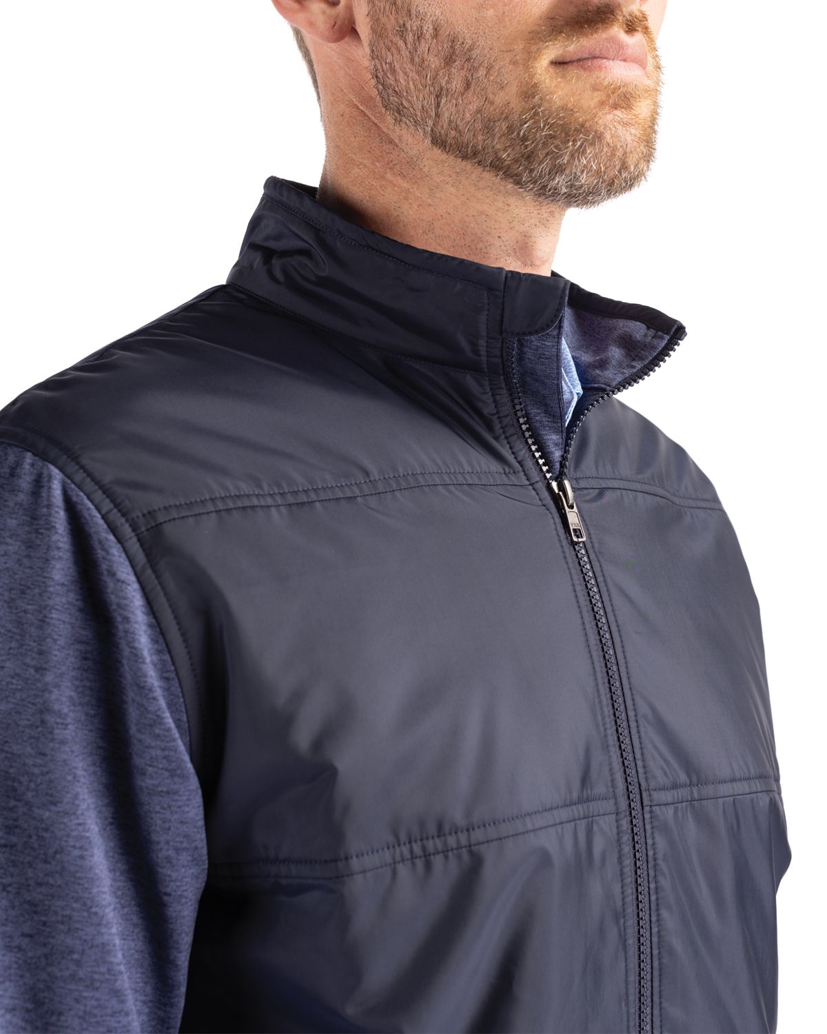 Cutter & Buck Stealth Recycled Hybrid Quilted Mens Windbreaker Jacket 48