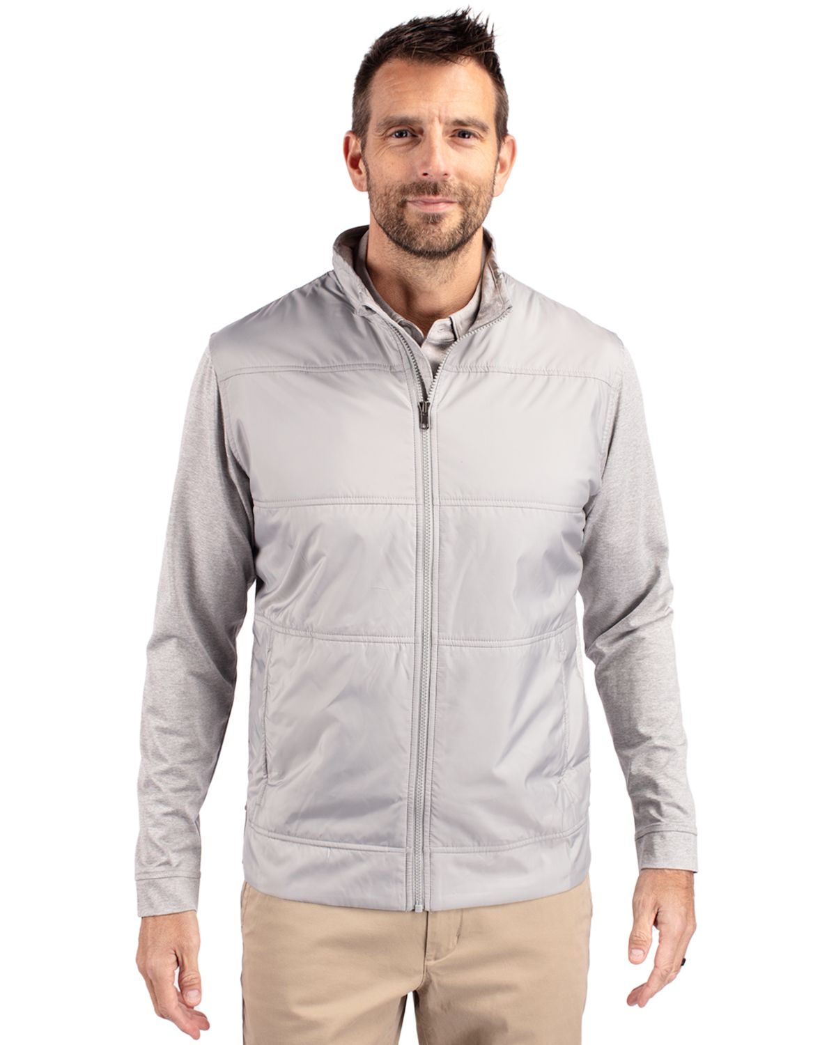 Cutter & Buck Stealth Recycled Hybrid Quilted Mens Windbreaker Jacket 80
