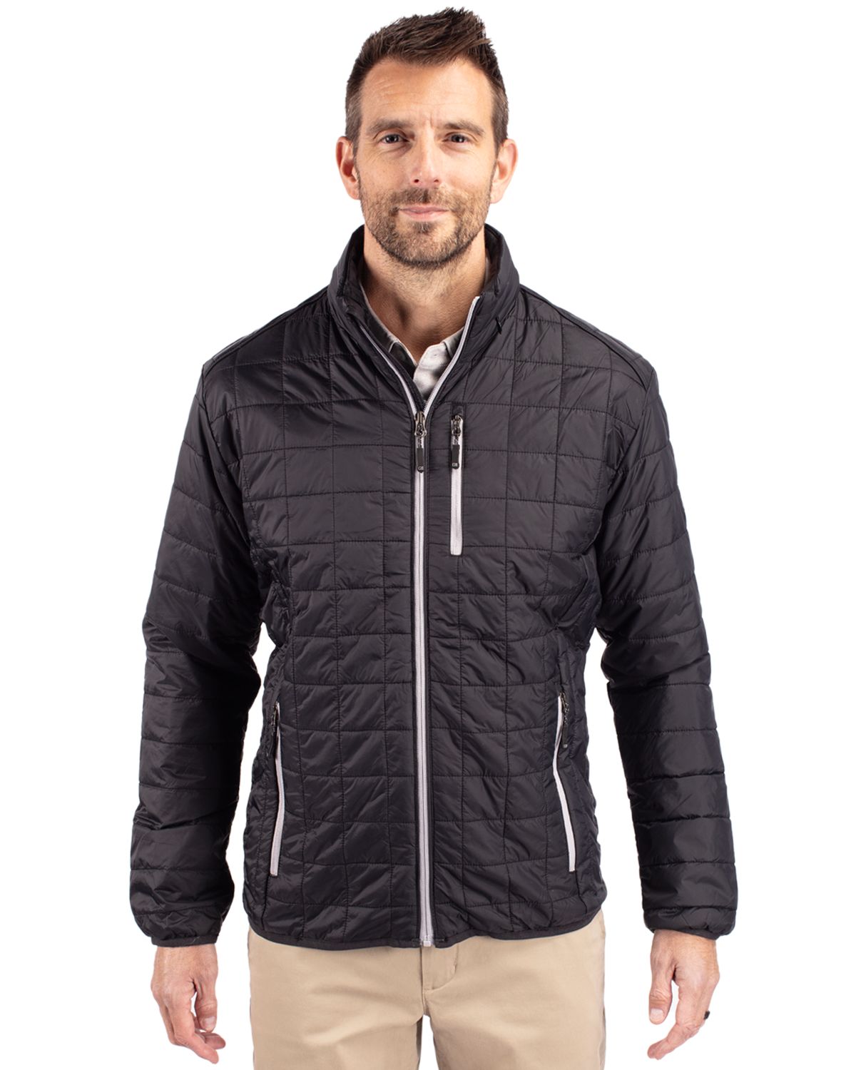 Cutter & Buck Rainier Recycled Insulated Puffer Mens Full Zip Jacket 140