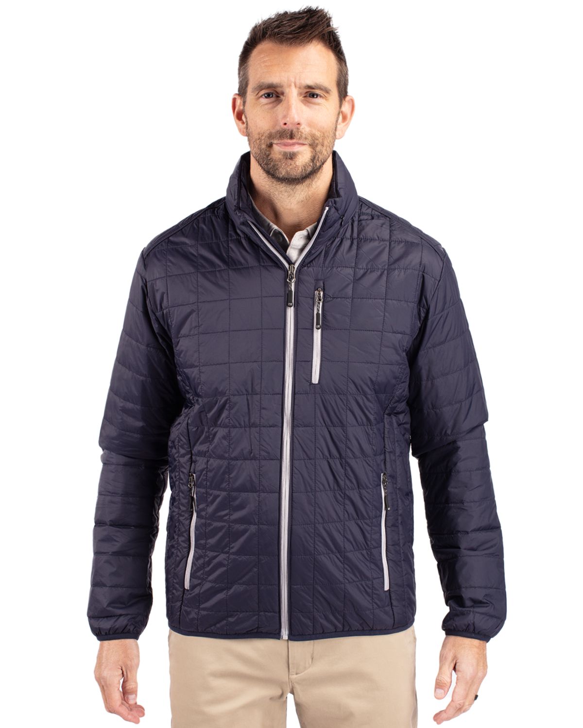 Cutter & Buck Rainier Recycled Insulated Puffer Mens Full Zip Jacket 217